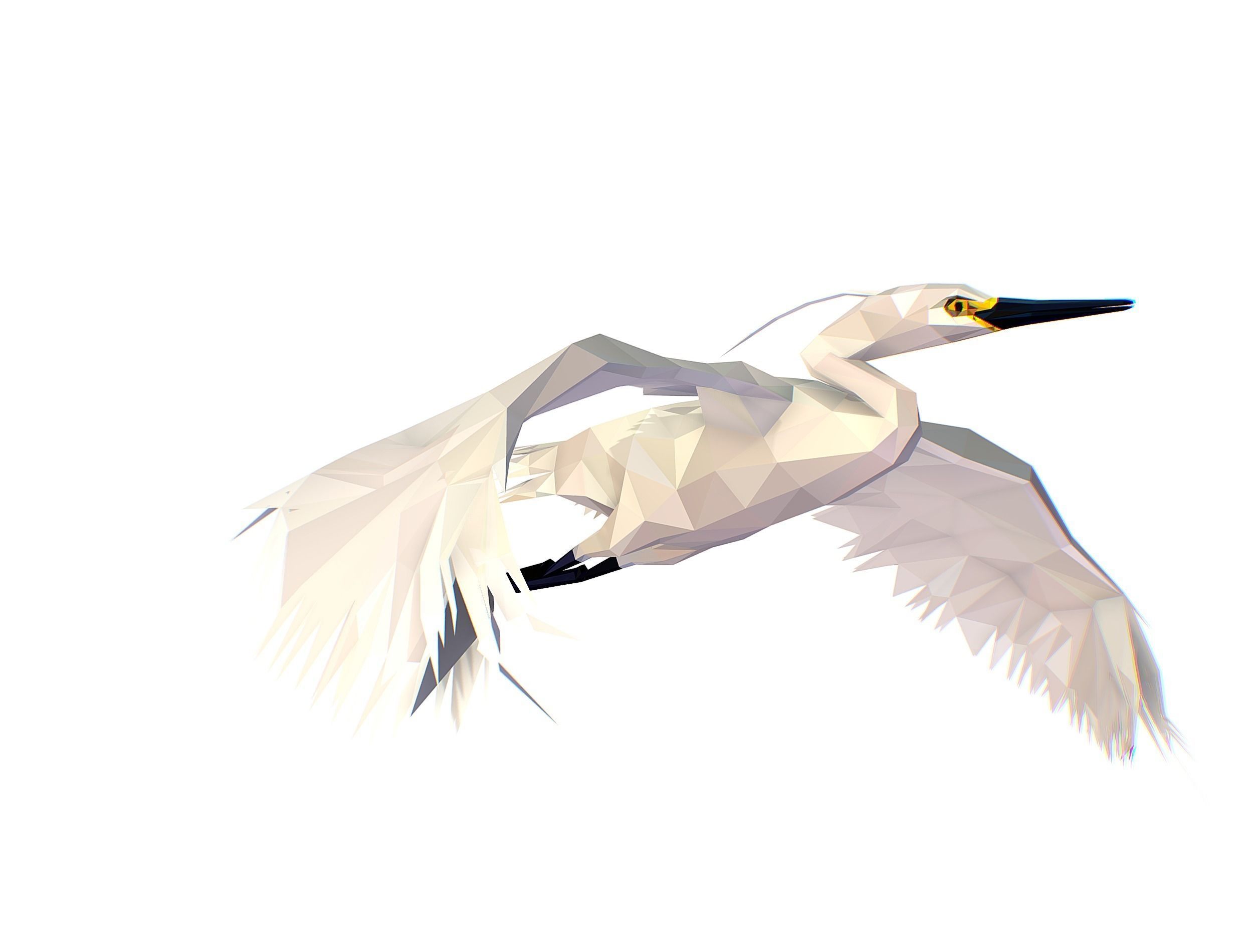 Animated Storck Low Poly Art Low-poly 3D model_5