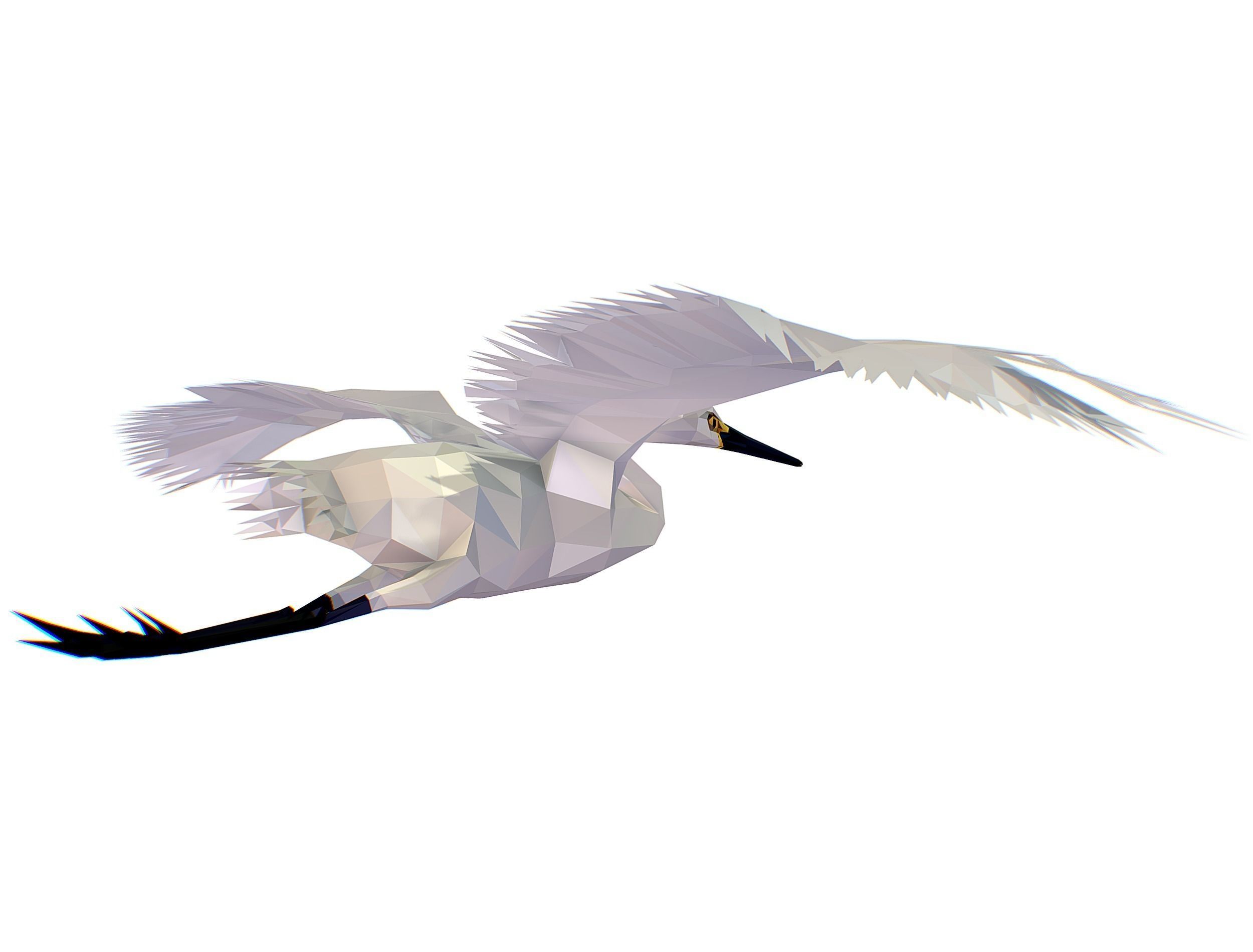 Animated Storck Low Poly Art Low-poly 3D model_13