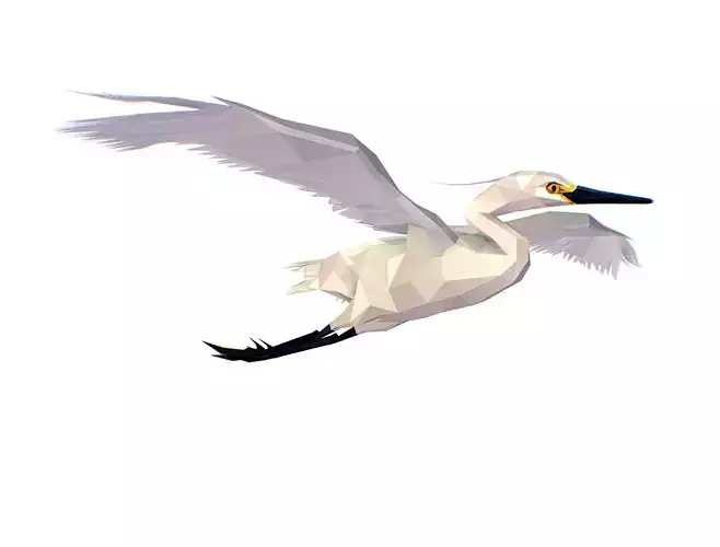 Animated Storck Low Poly Art Low-poly 3D model