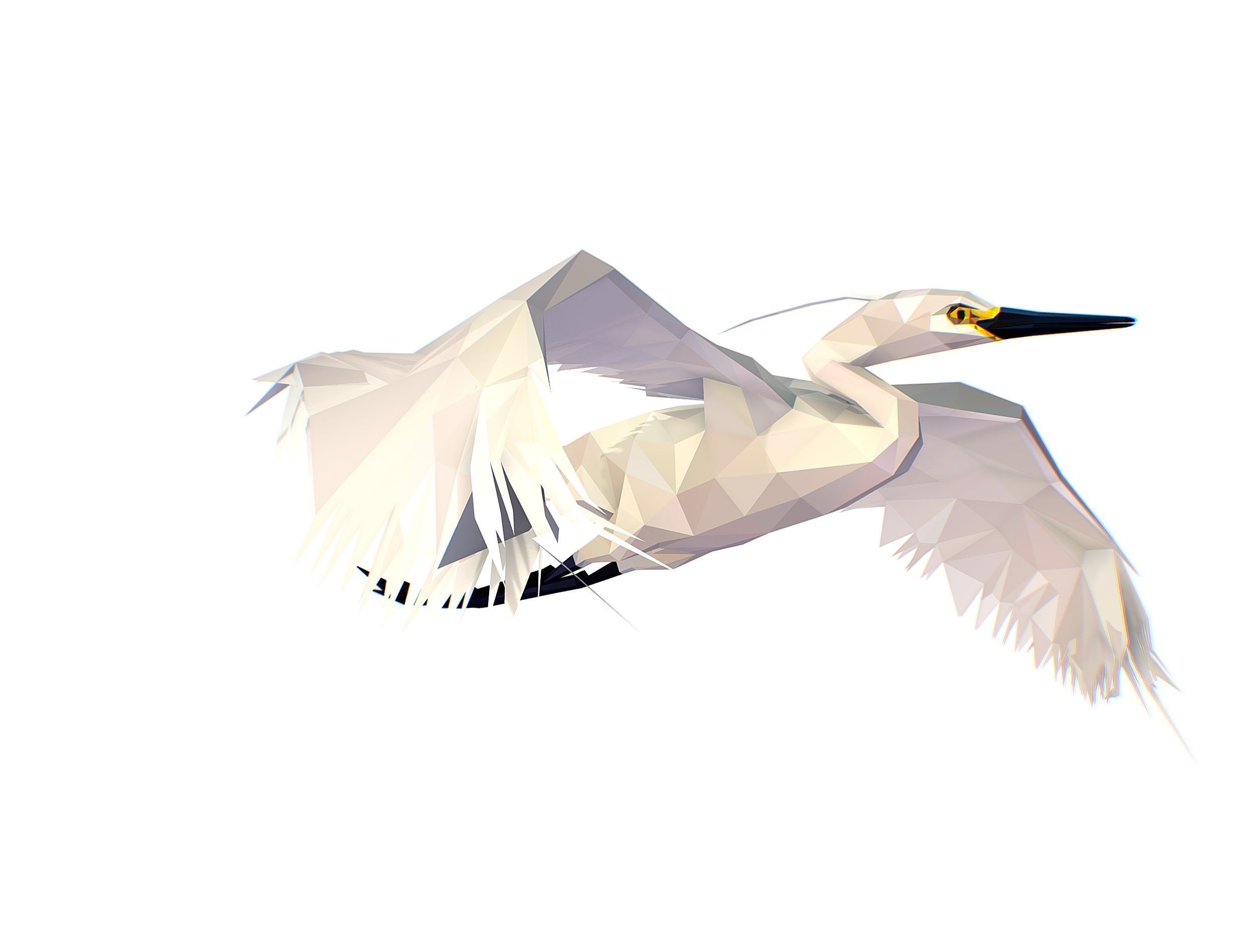 Animated Storck Low Poly Art Low-poly 3D model_6