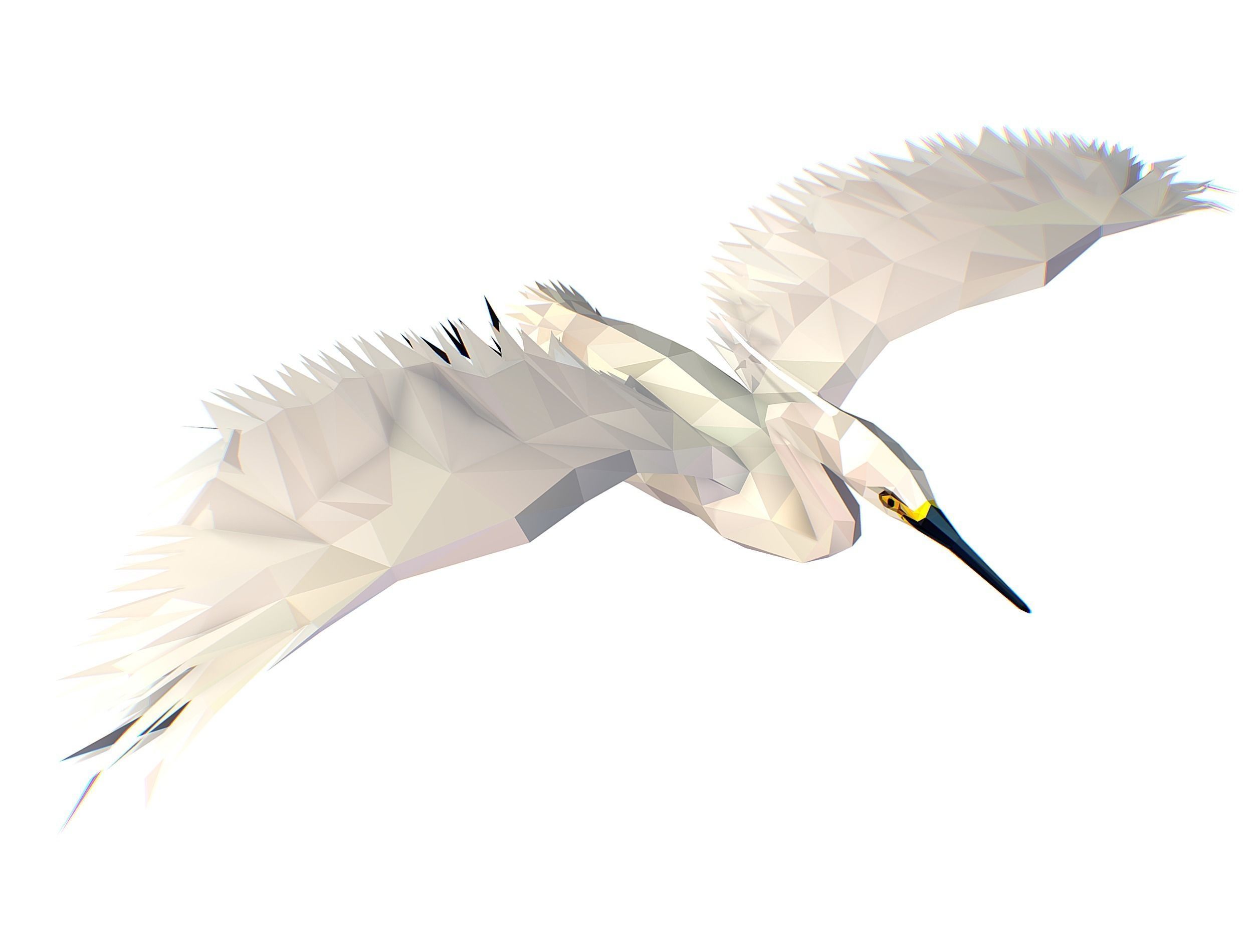 Animated Storck Low Poly Art Low-poly 3D model_26