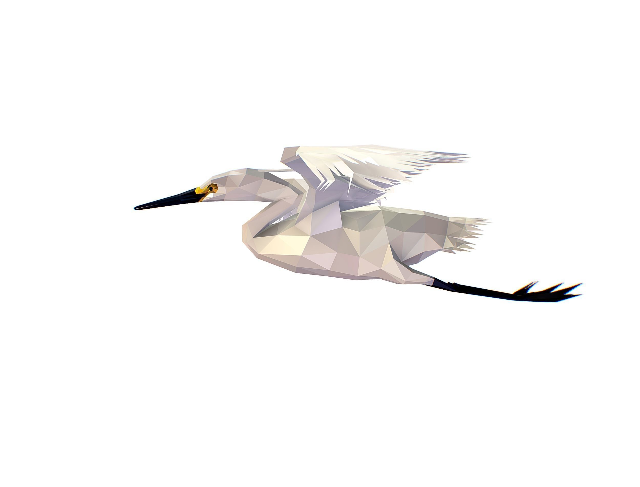 Animated Storck Low Poly Art Low-poly 3D model_20