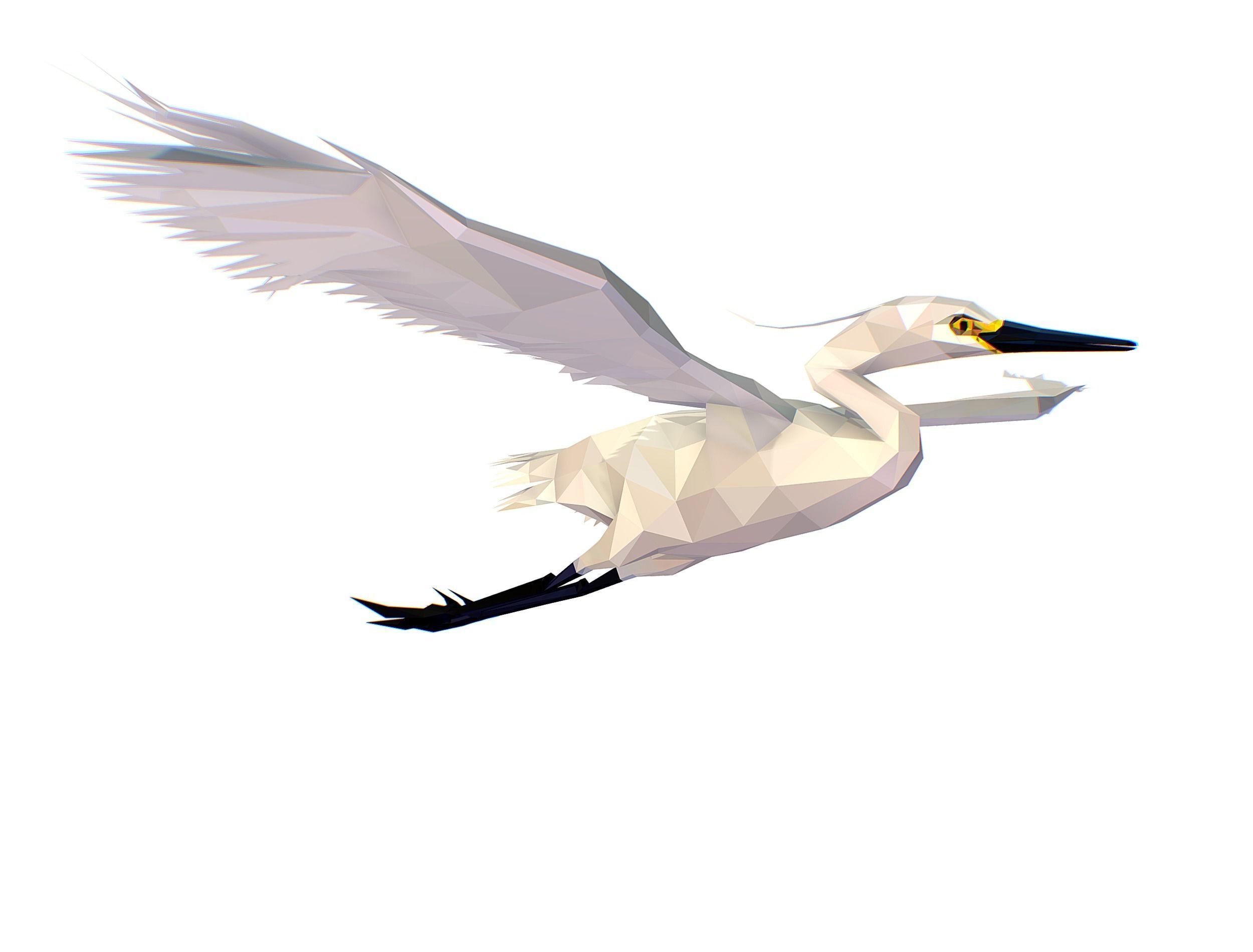 Animated Storck Low Poly Art Low-poly 3D model_1