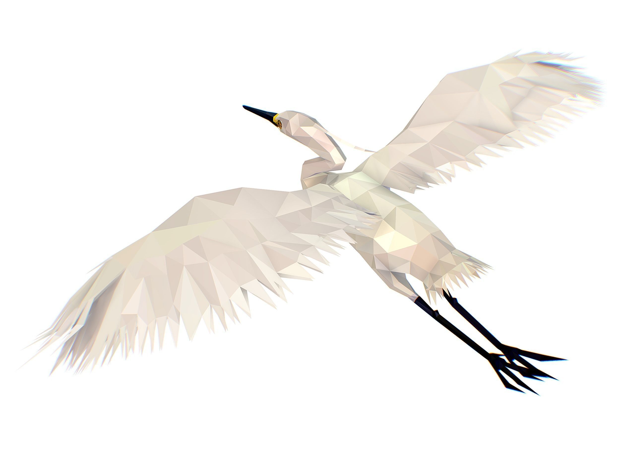 Animated Storck Low Poly Art Low-poly 3D model_28