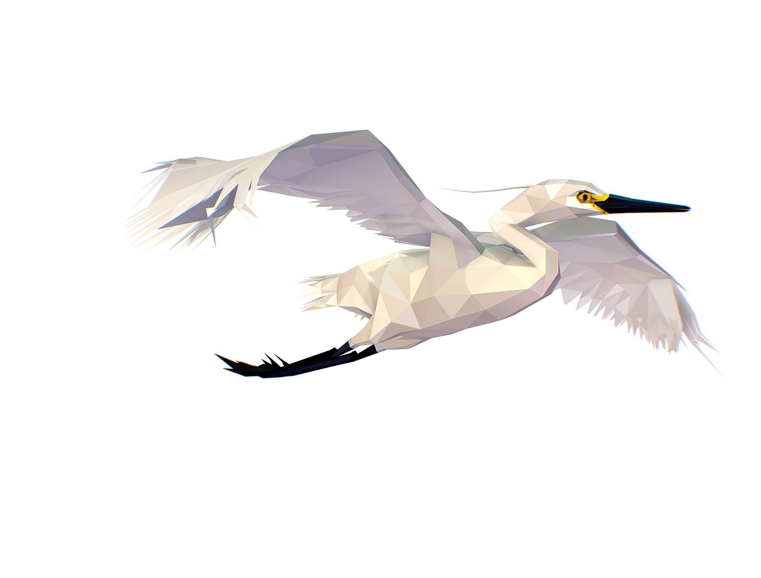 Animated Storck Low Poly Art Low-poly 3D model_7