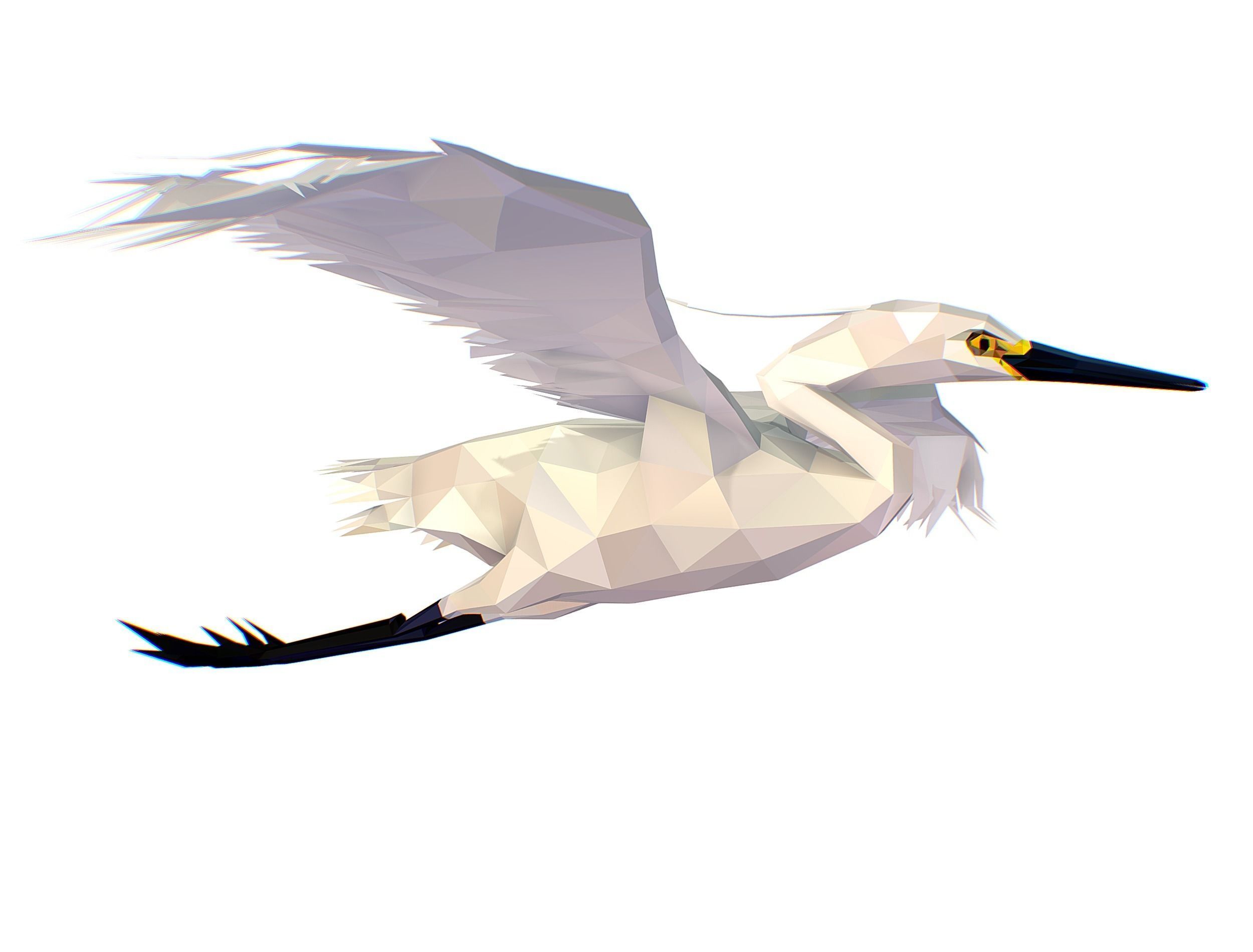 Animated Storck Low Poly Art Low-poly 3D model_9