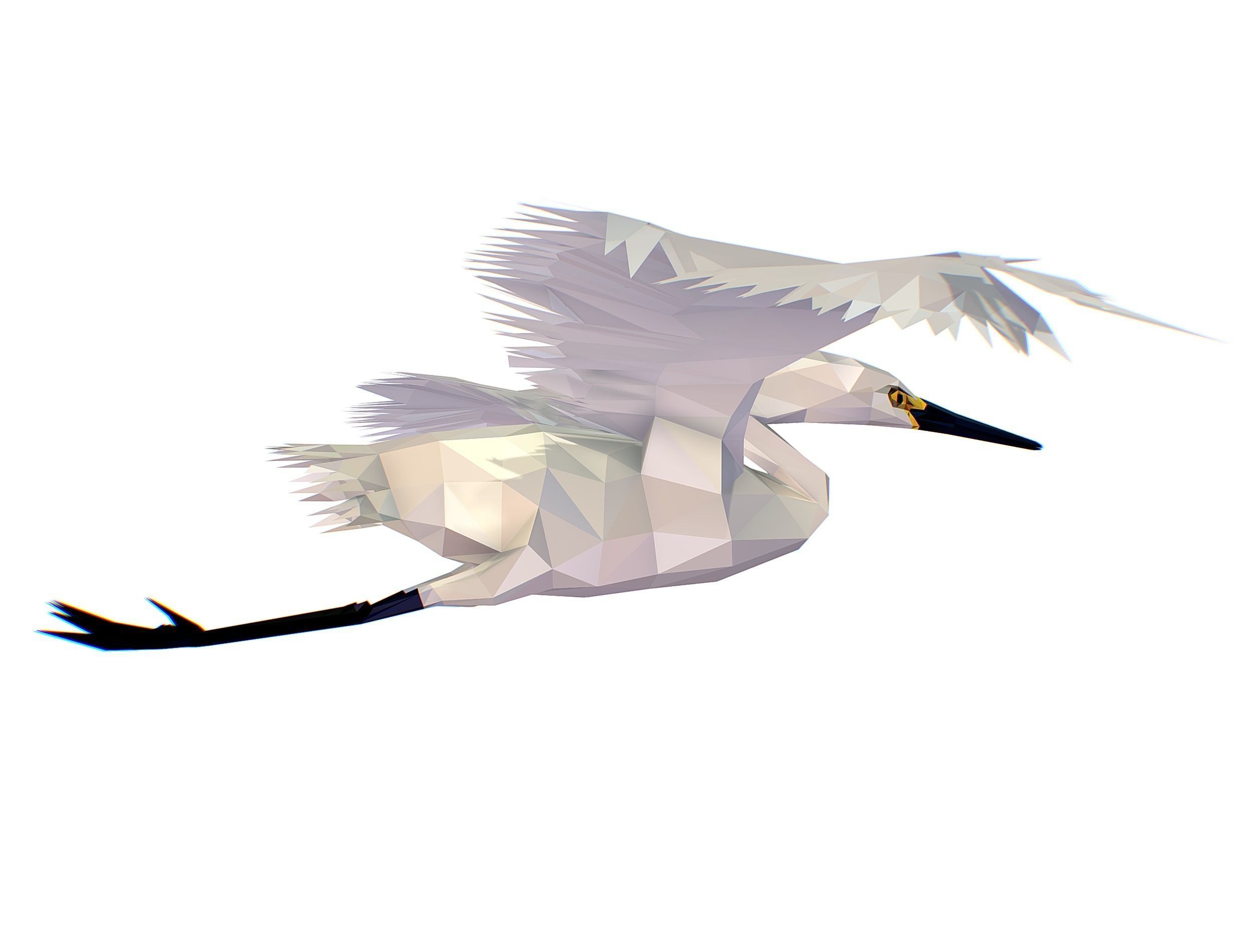 Animated Storck Low Poly Art Low-poly 3D model_11