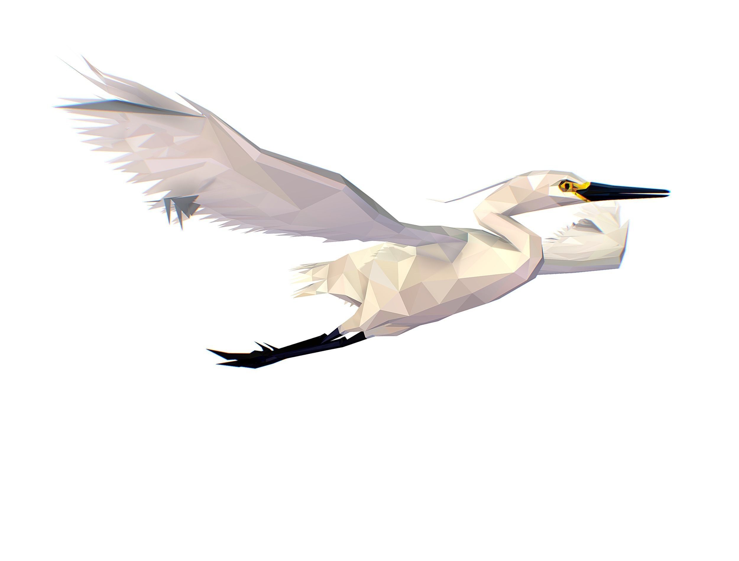 Animated Storck Low Poly Art Low-poly 3D model_3