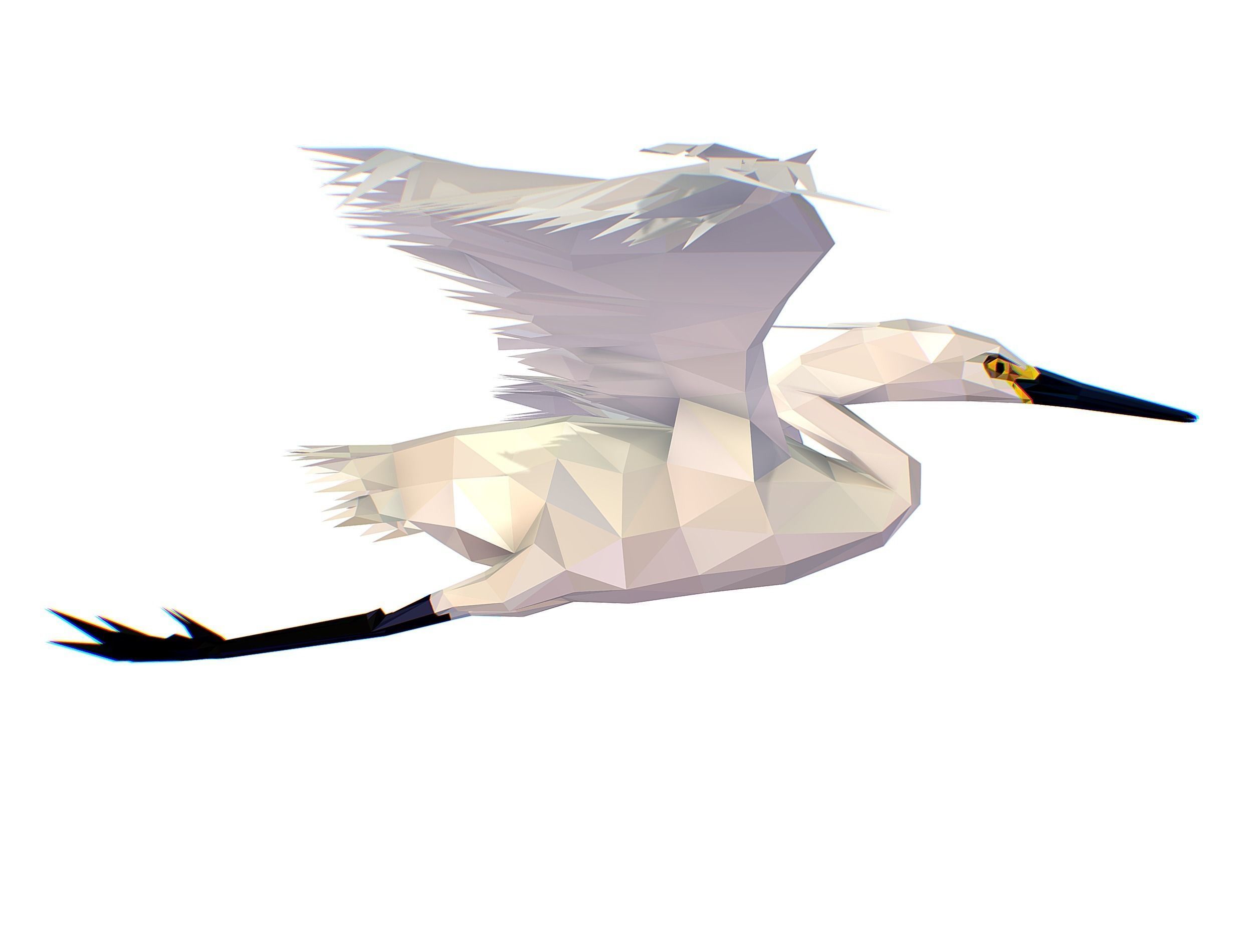 Animated Storck Low Poly Art Low-poly 3D model_10