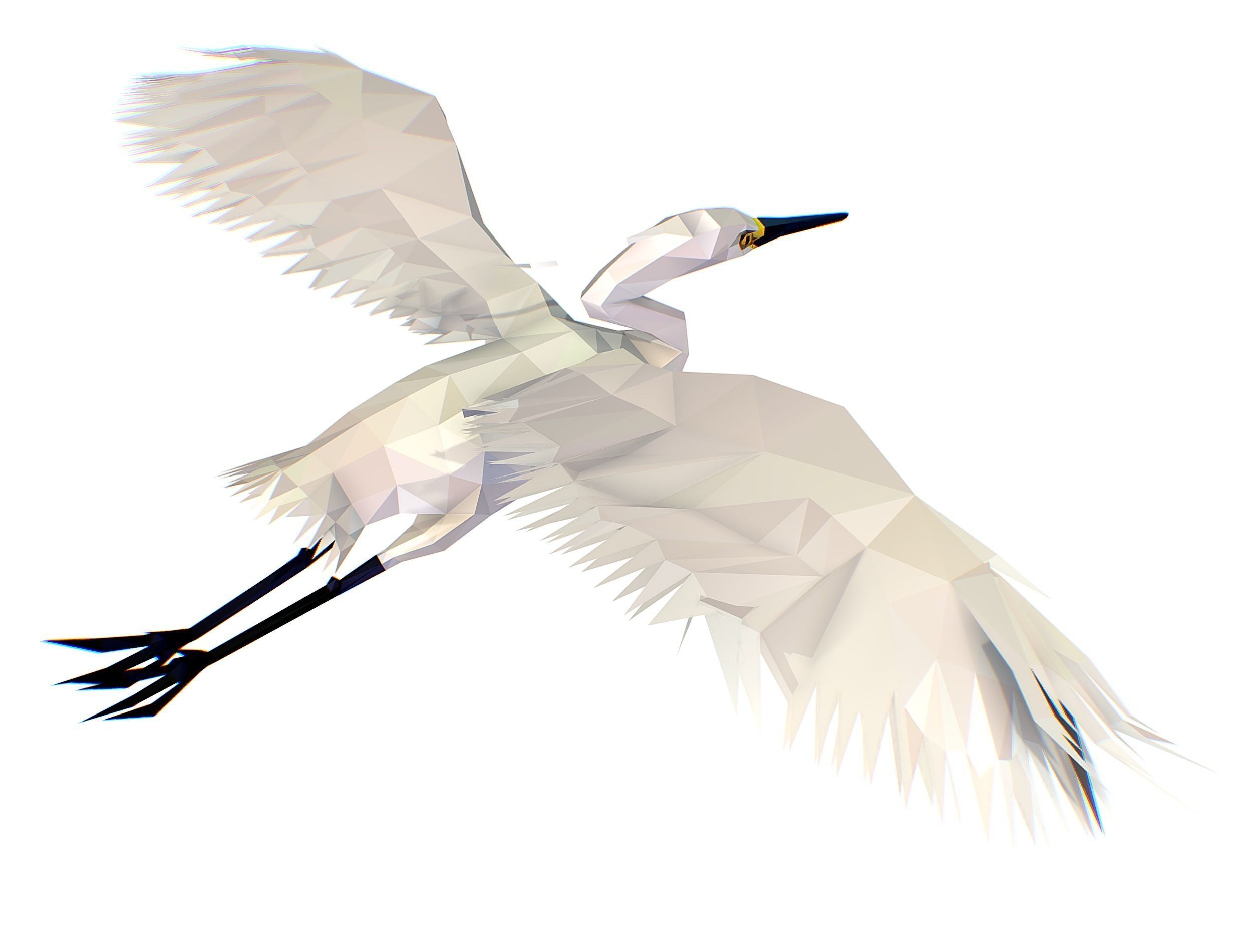 Animated Storck Low Poly Art Low-poly 3D model_29