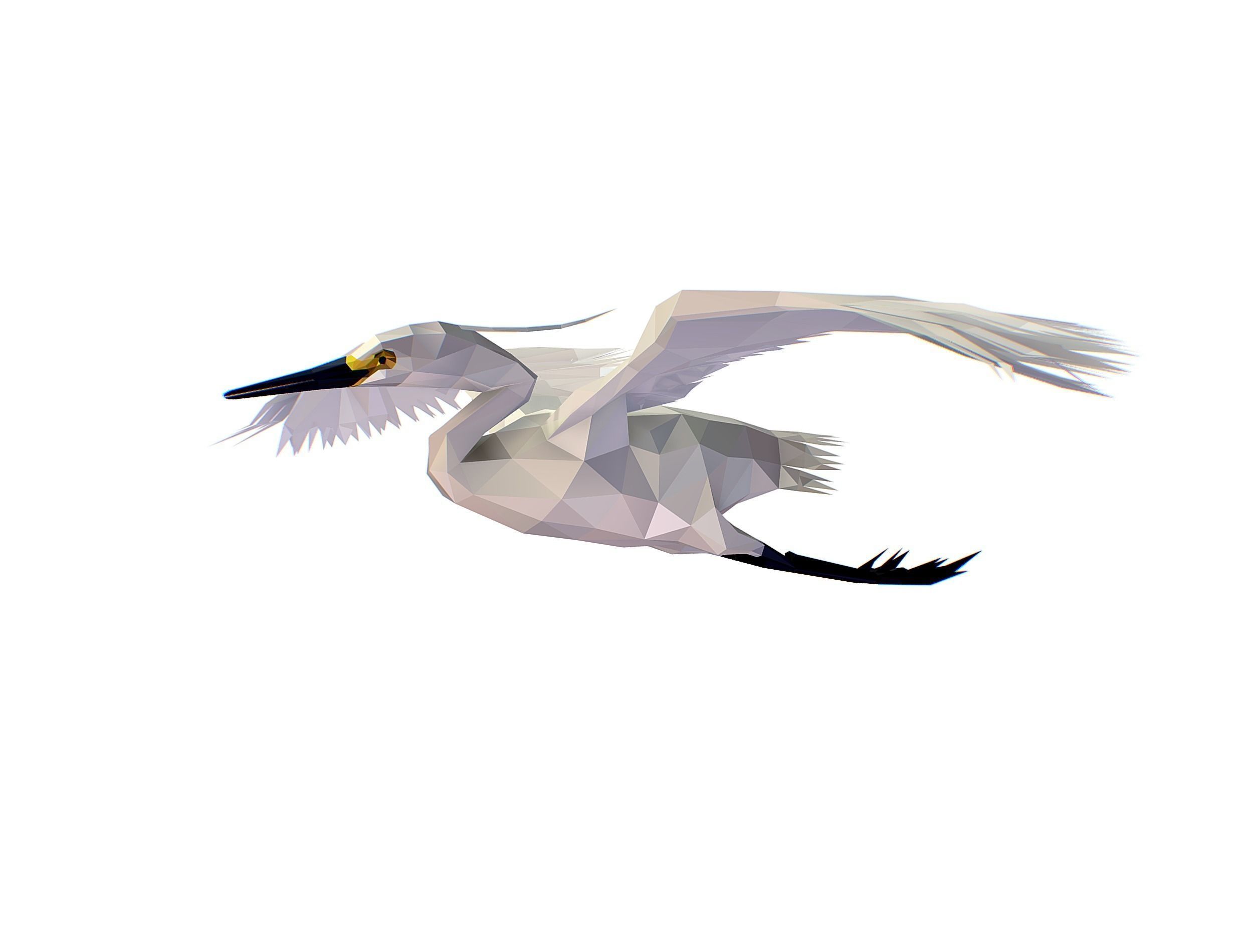 Animated Storck Low Poly Art Low-poly 3D model_21