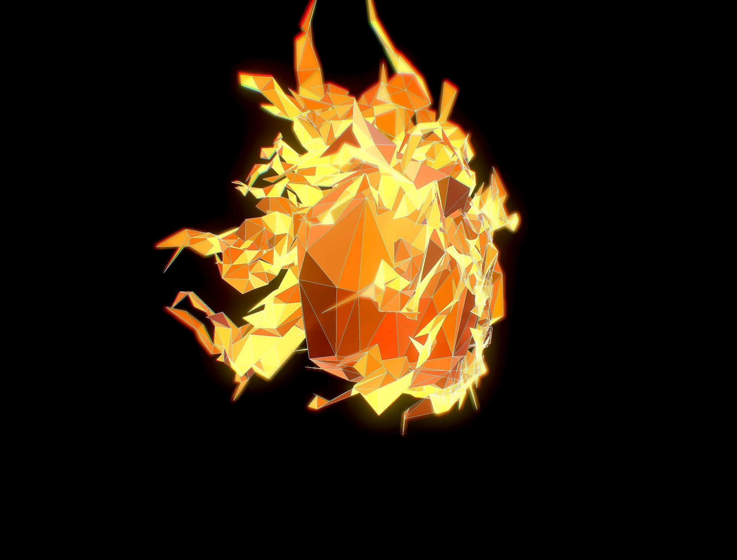 Animated Skull Low Poly Art Low-poly 3D model_29