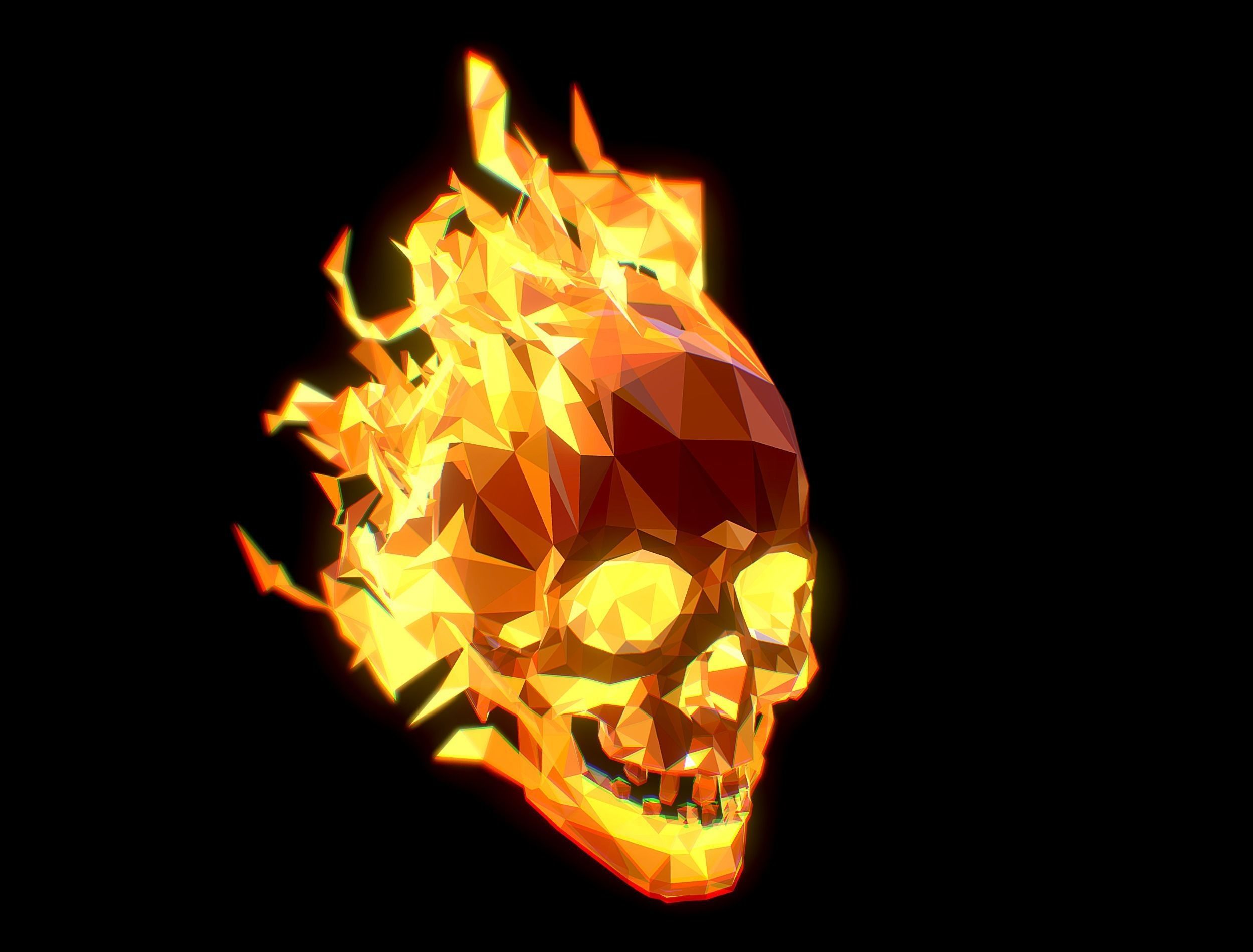 Animated Skull Low Poly Art Low-poly 3D model_10