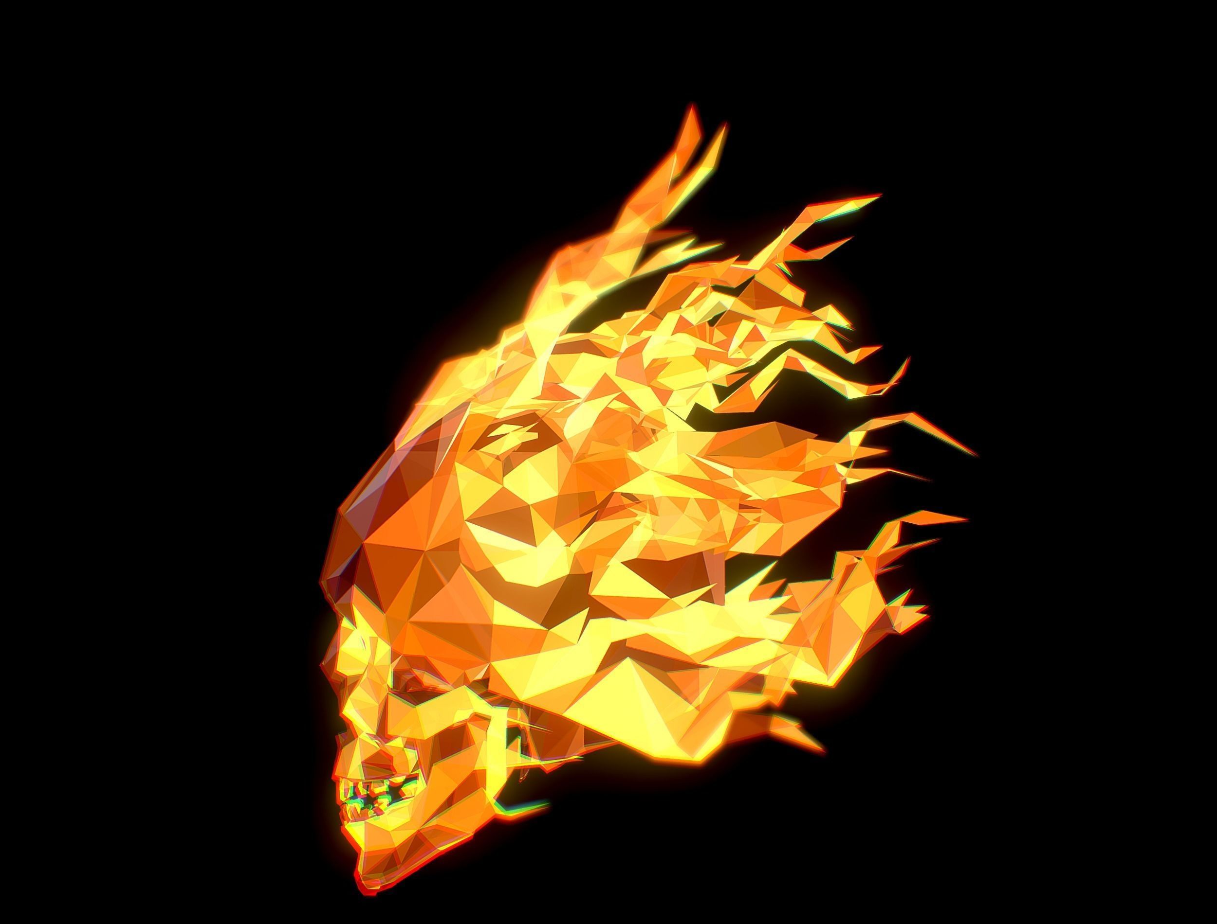 Animated Skull Low Poly Art Low-poly 3D model_21