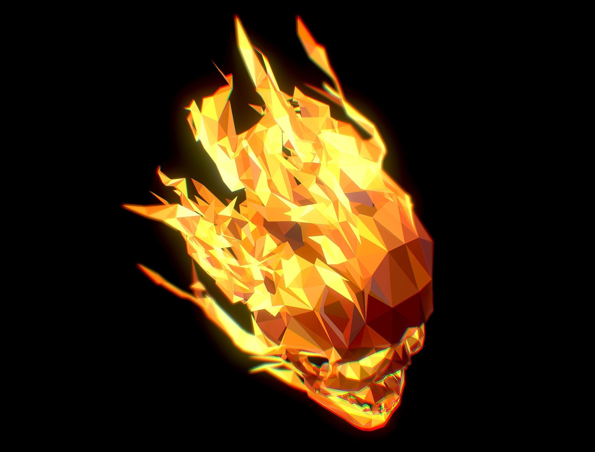 Animated Skull Low Poly Art Low-poly 3D model_25