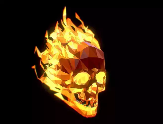 Animated Skull Low Poly Art Low-poly 3D model