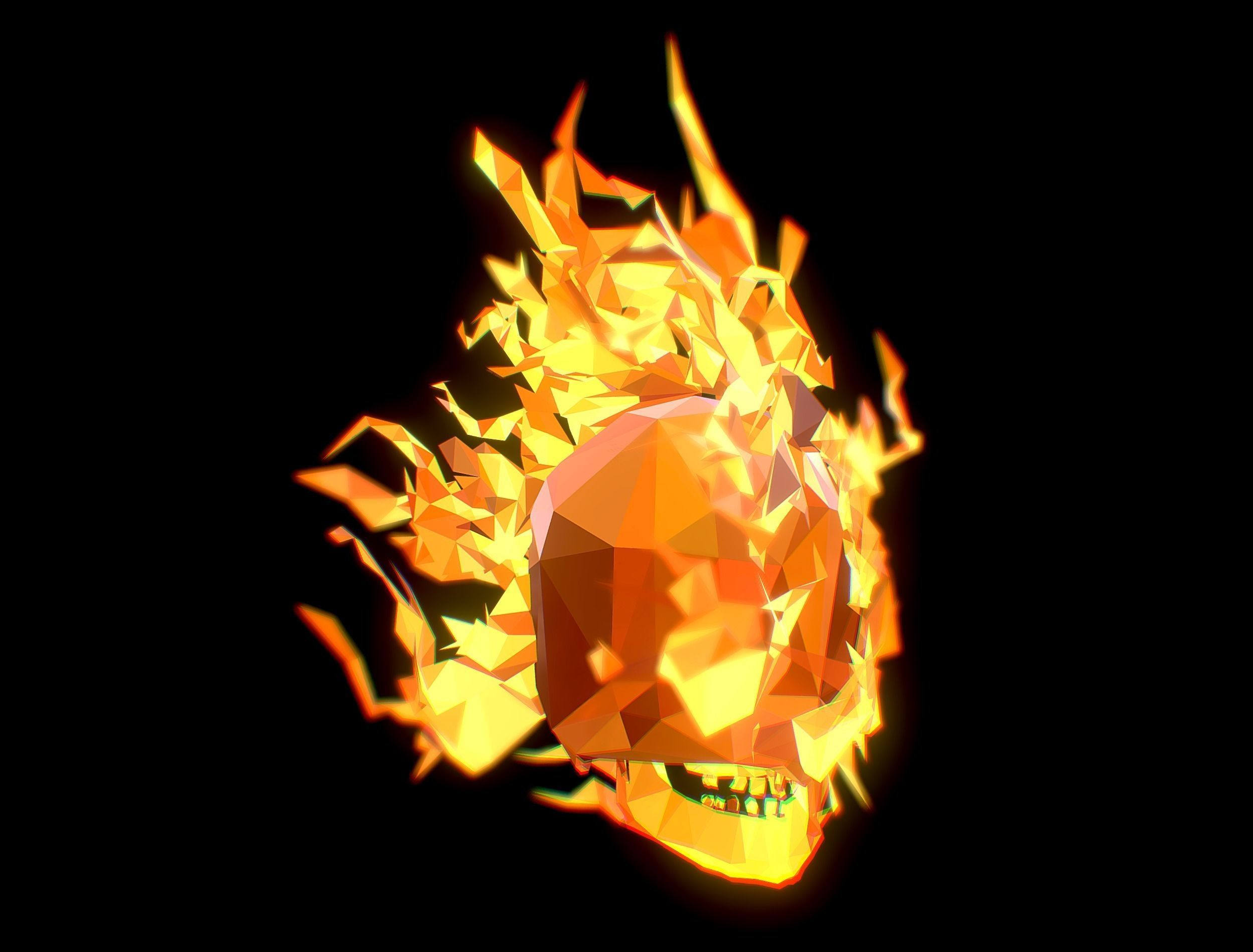 Animated Skull Low Poly Art Low-poly 3D model_18