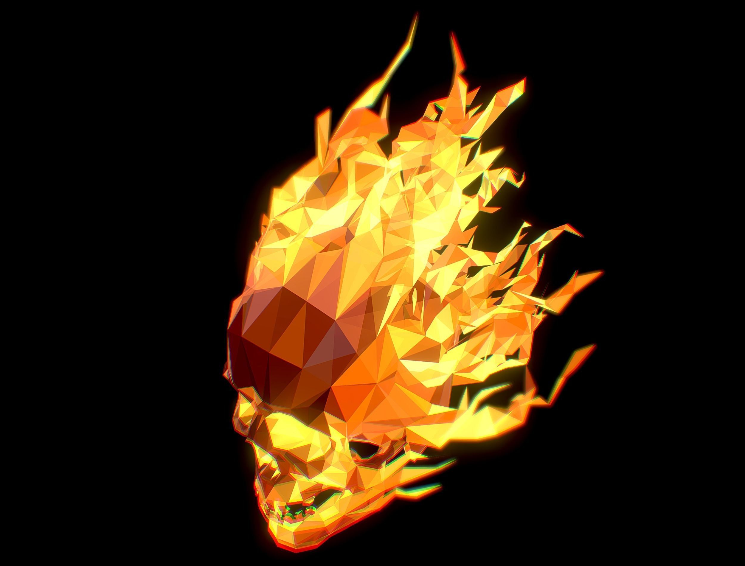Animated Skull Low Poly Art Low-poly 3D model_26