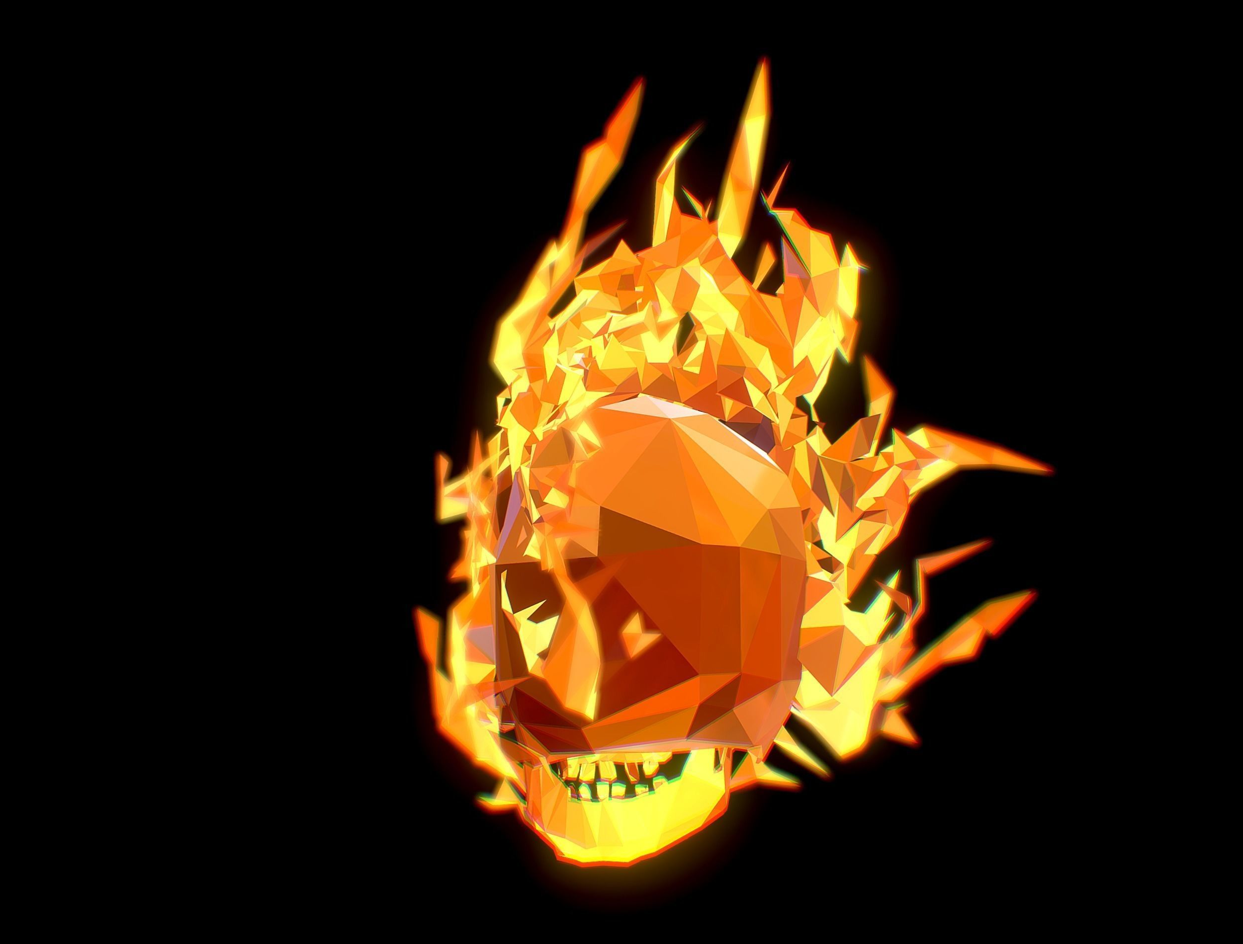 Animated Skull Low Poly Art Low-poly 3D model_19