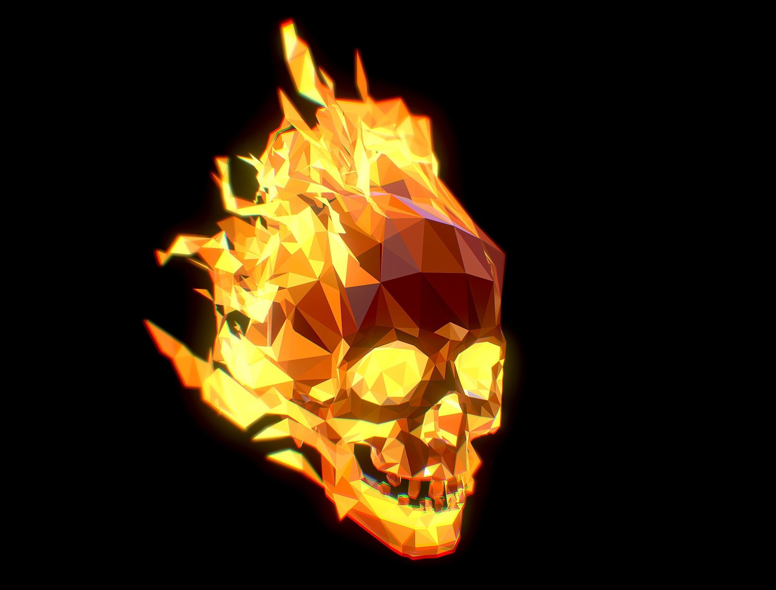 Animated Skull Low Poly Art Low-poly 3D model_9