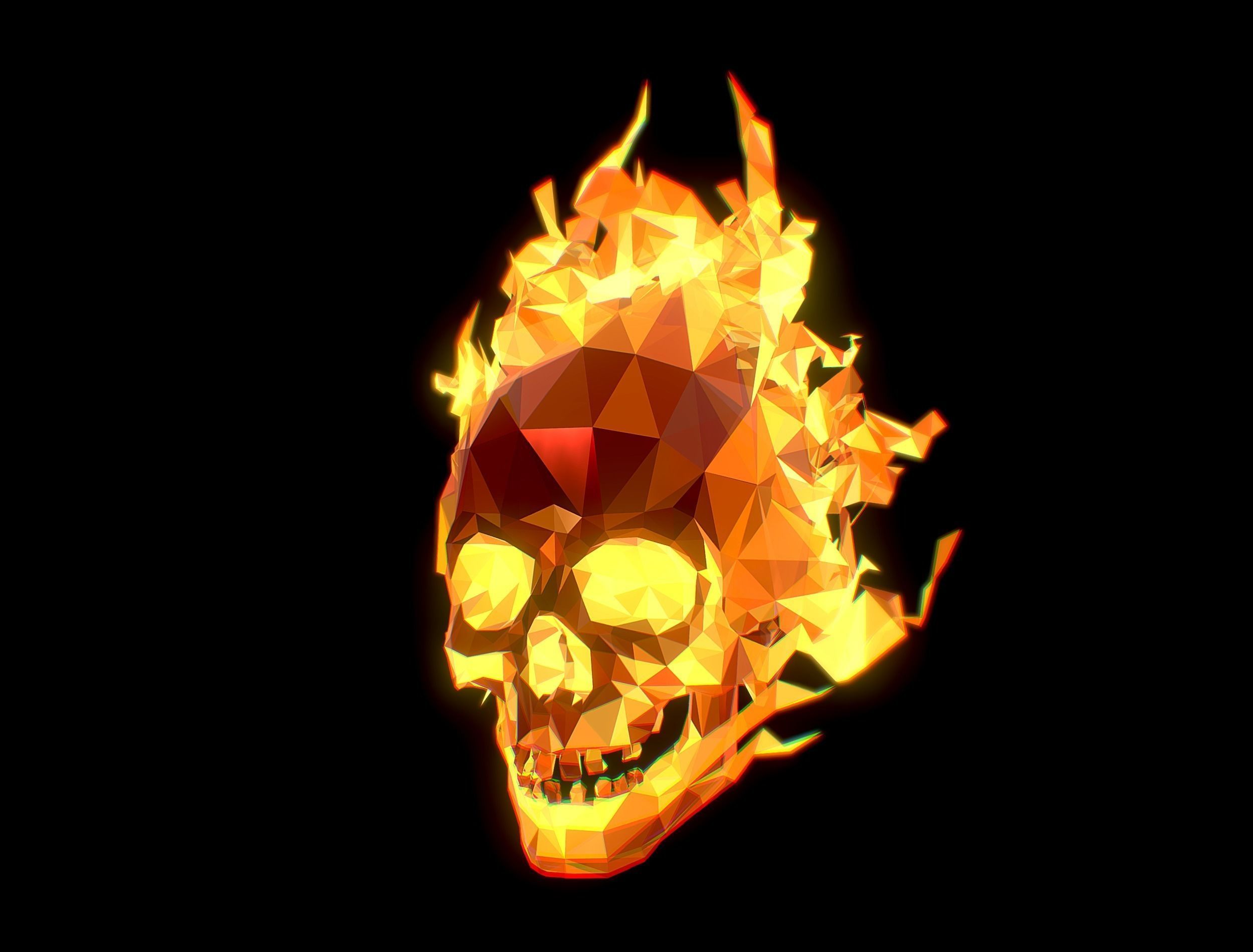 Animated Skull Low Poly Art Low-poly 3D model_23