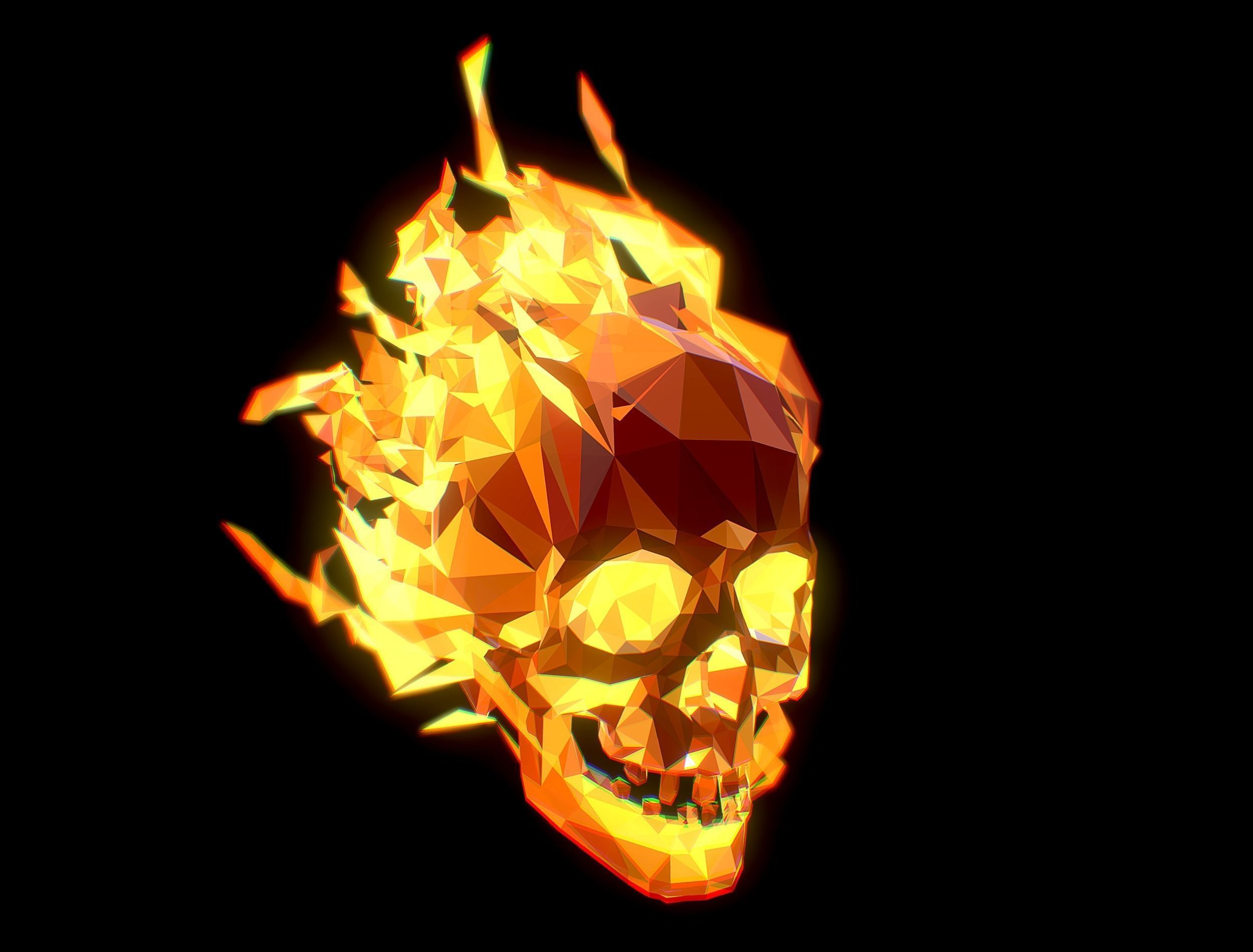Animated Skull Low Poly Art Low-poly 3D model_7