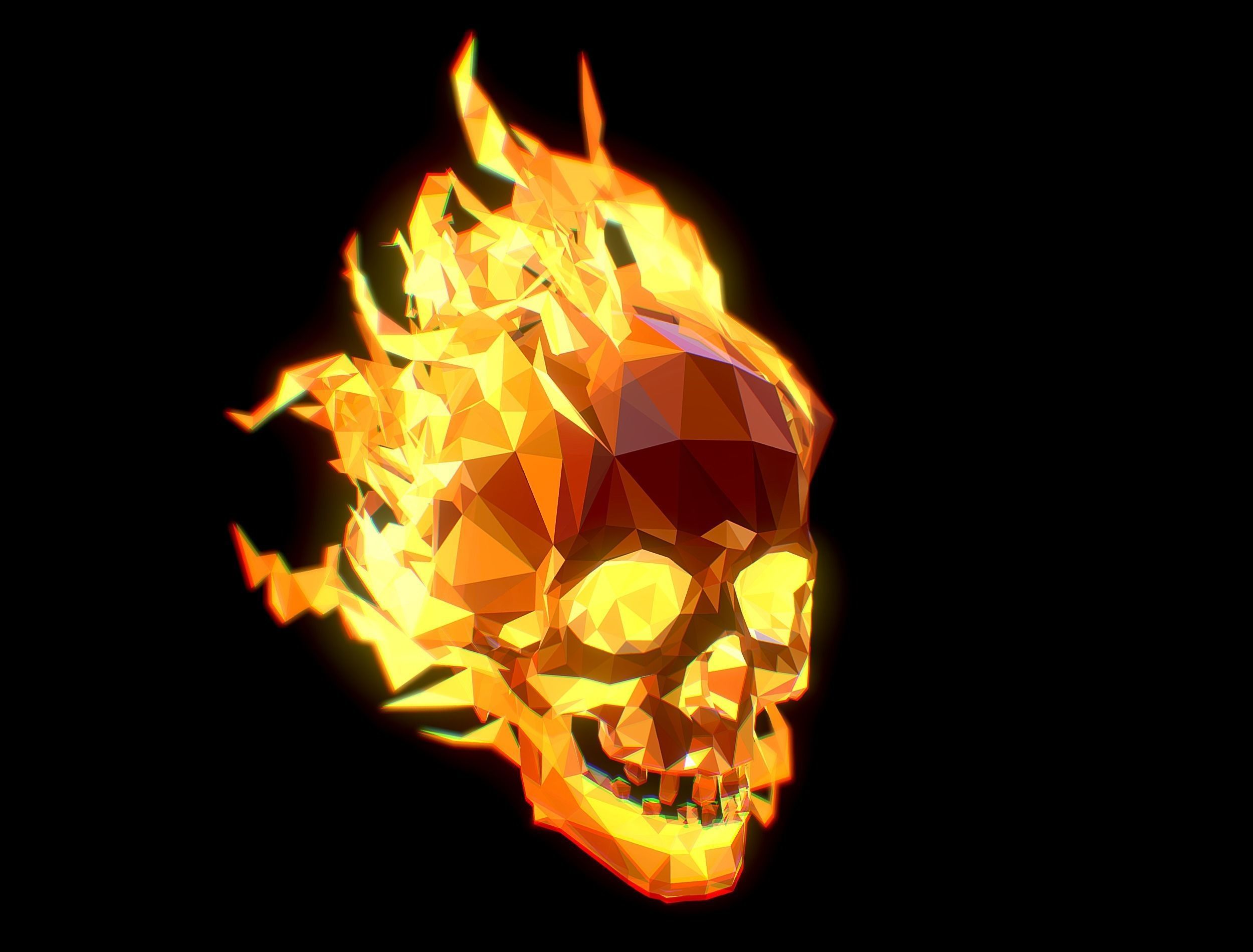 Animated Skull Low Poly Art Low-poly 3D model_8