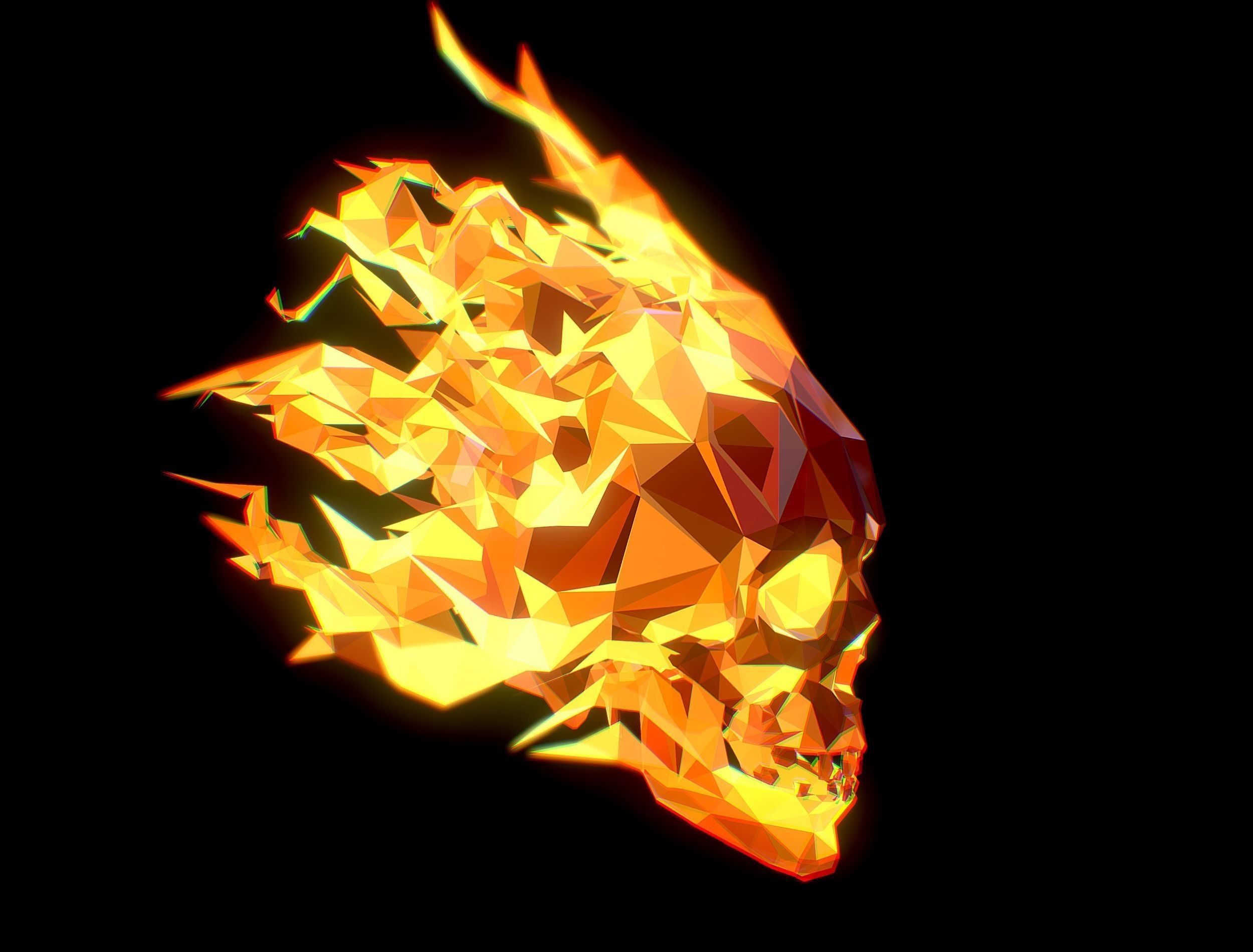 Animated Skull Low Poly Art Low-poly 3D model_15