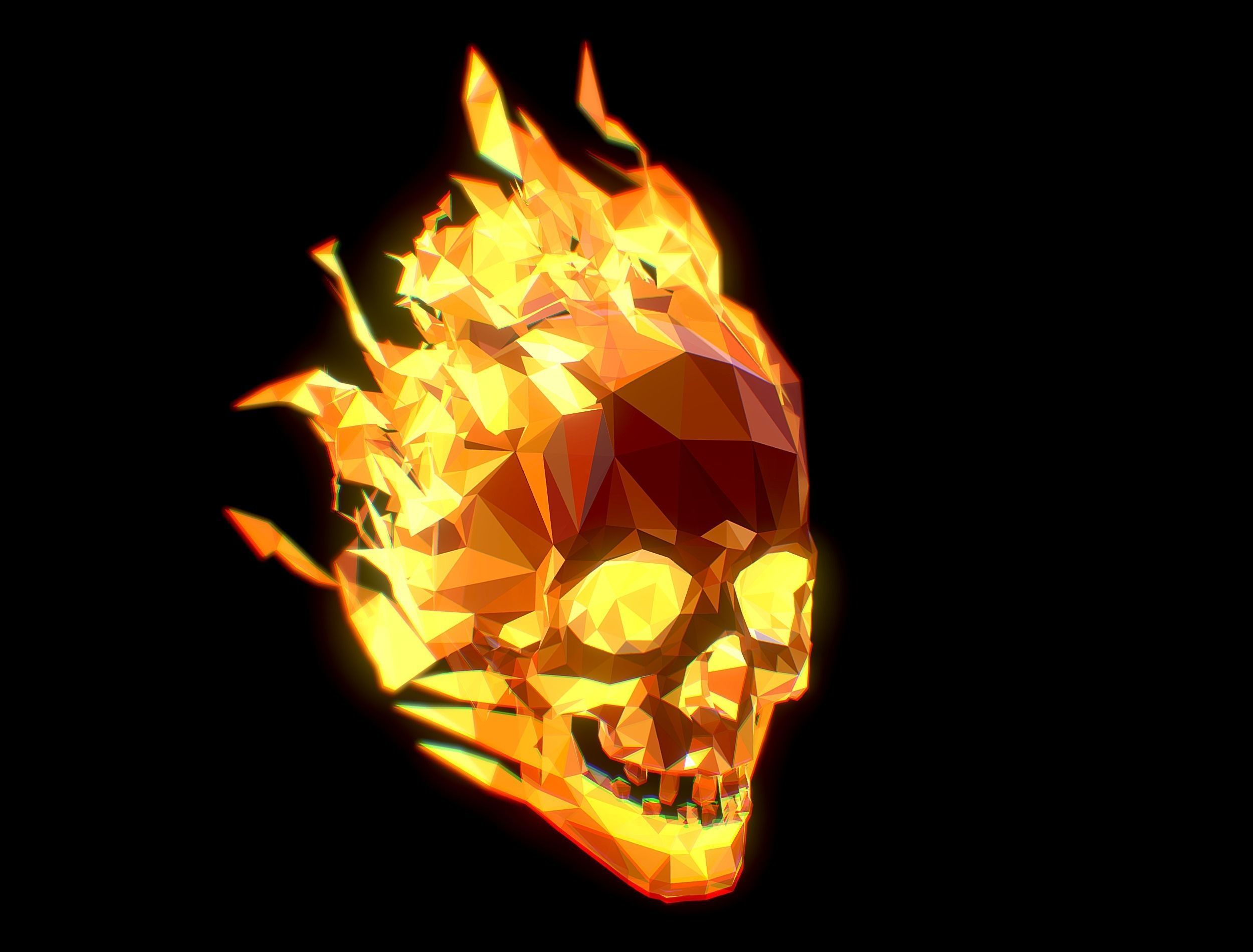 Animated Skull Low Poly Art Low-poly 3D model_12