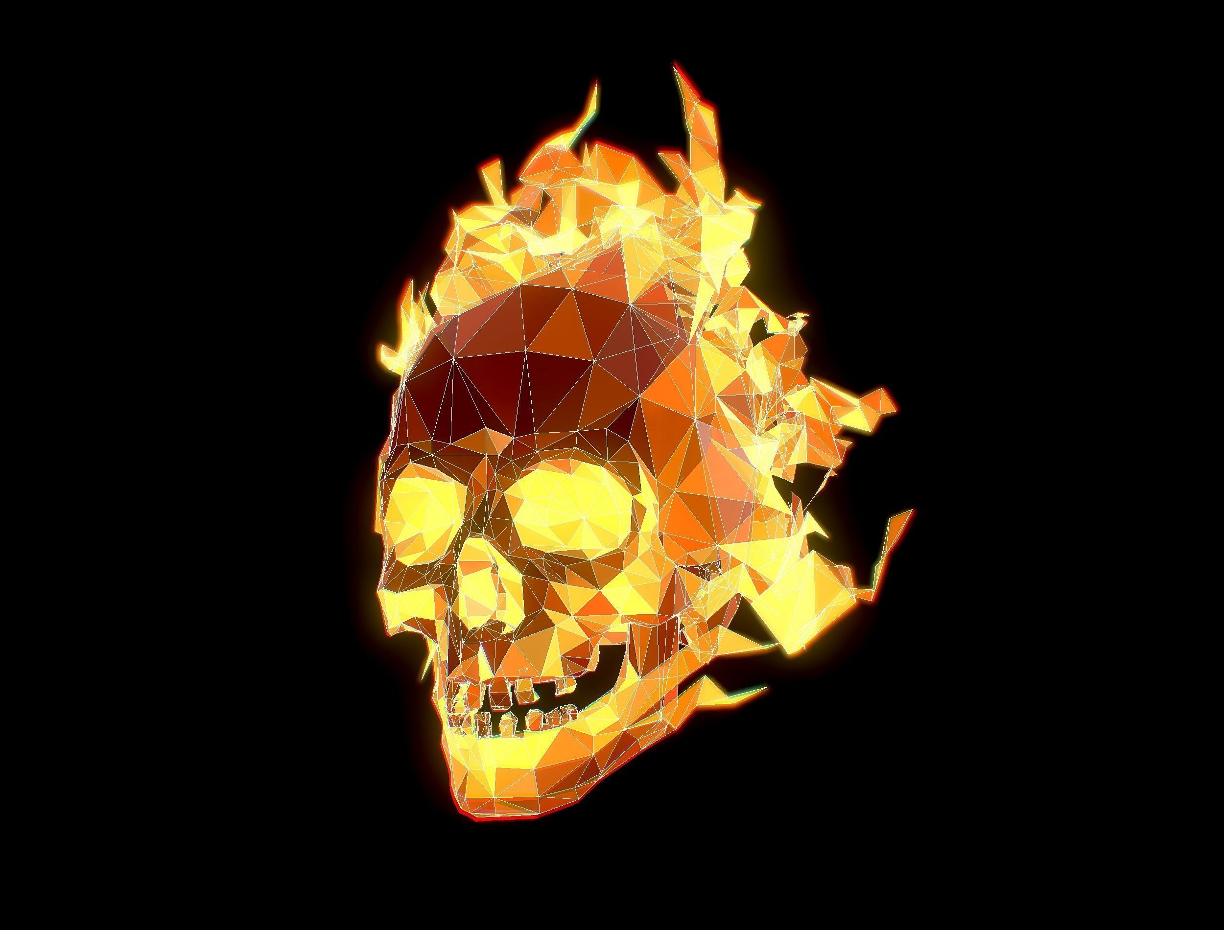 Animated Skull Low Poly Art Low-poly 3D model_27