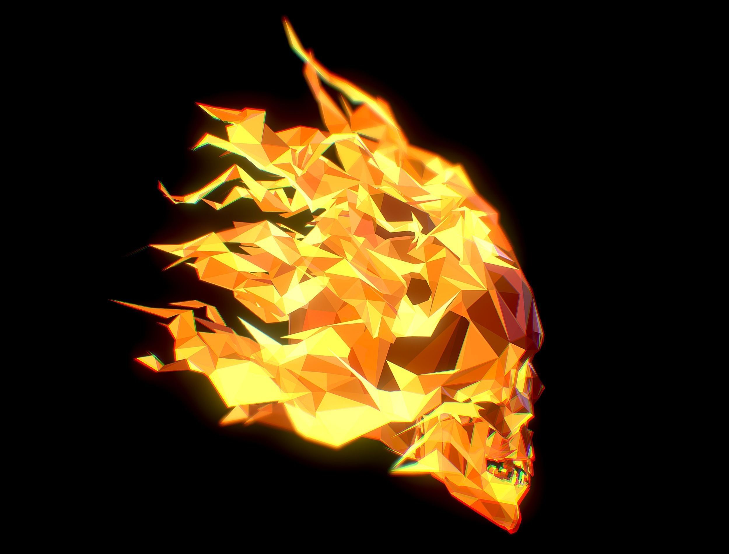 Animated Skull Low Poly Art Low-poly 3D model_16