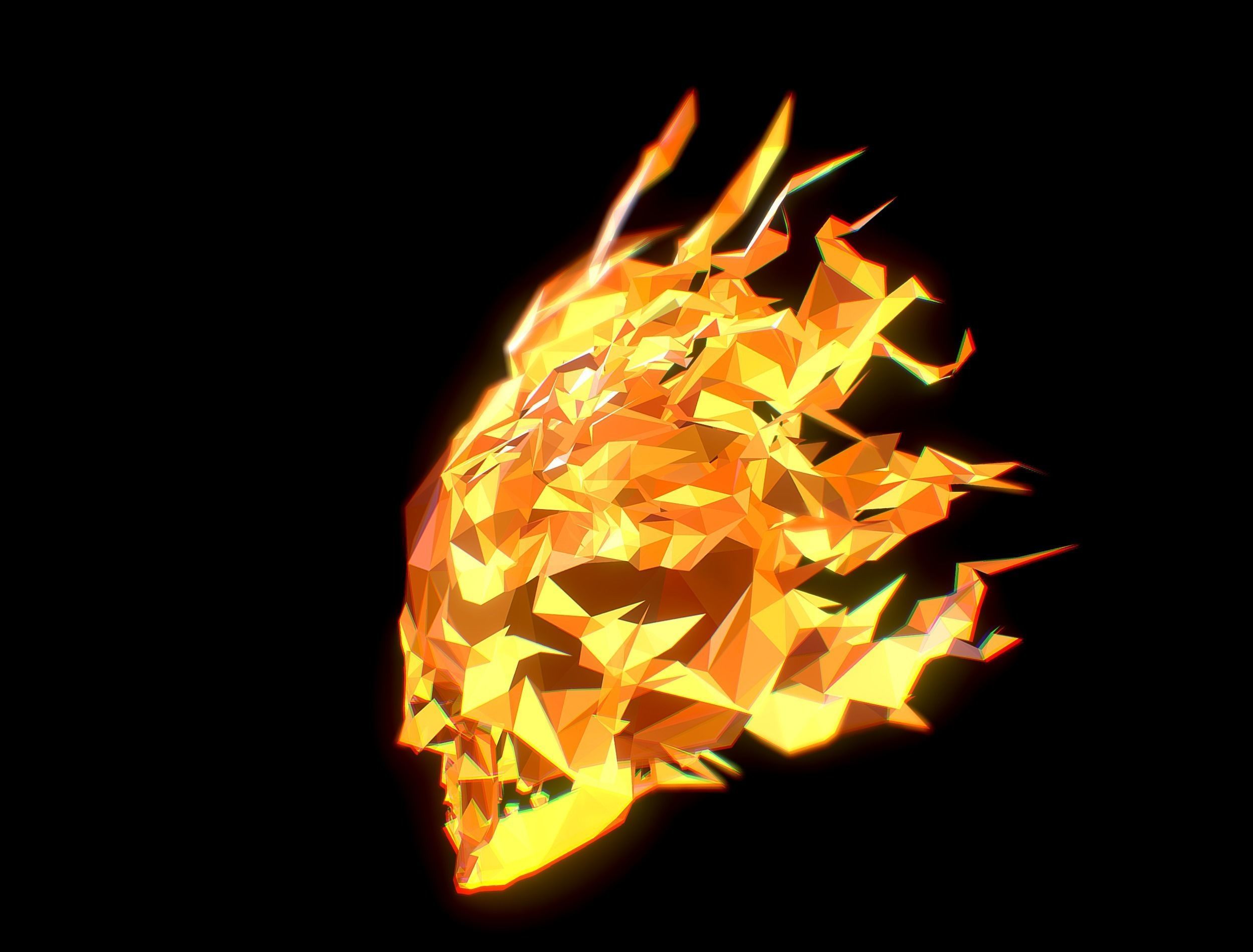 Animated Skull Low Poly Art Low-poly 3D model_20