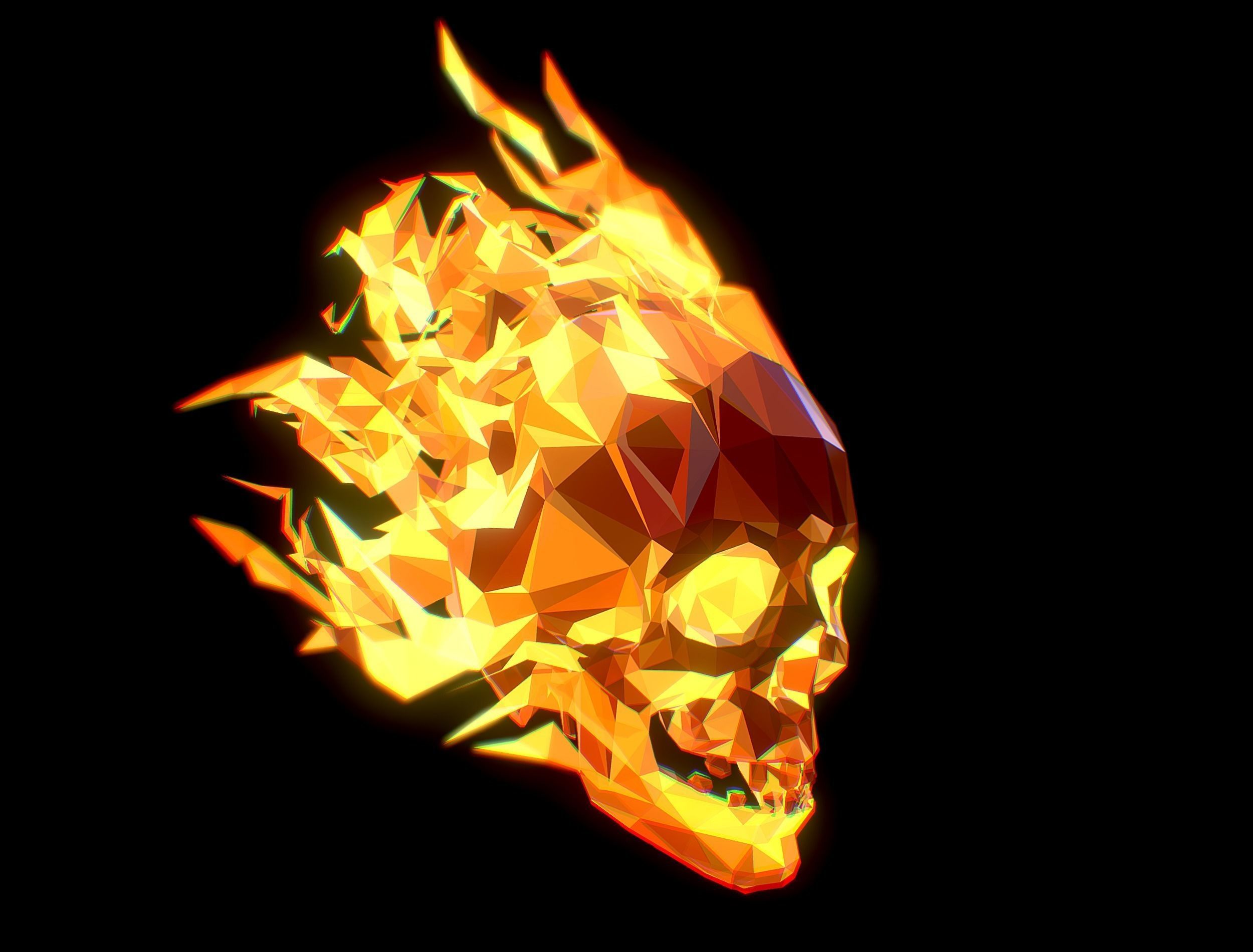 Animated Skull Low Poly Art Low-poly 3D model_14