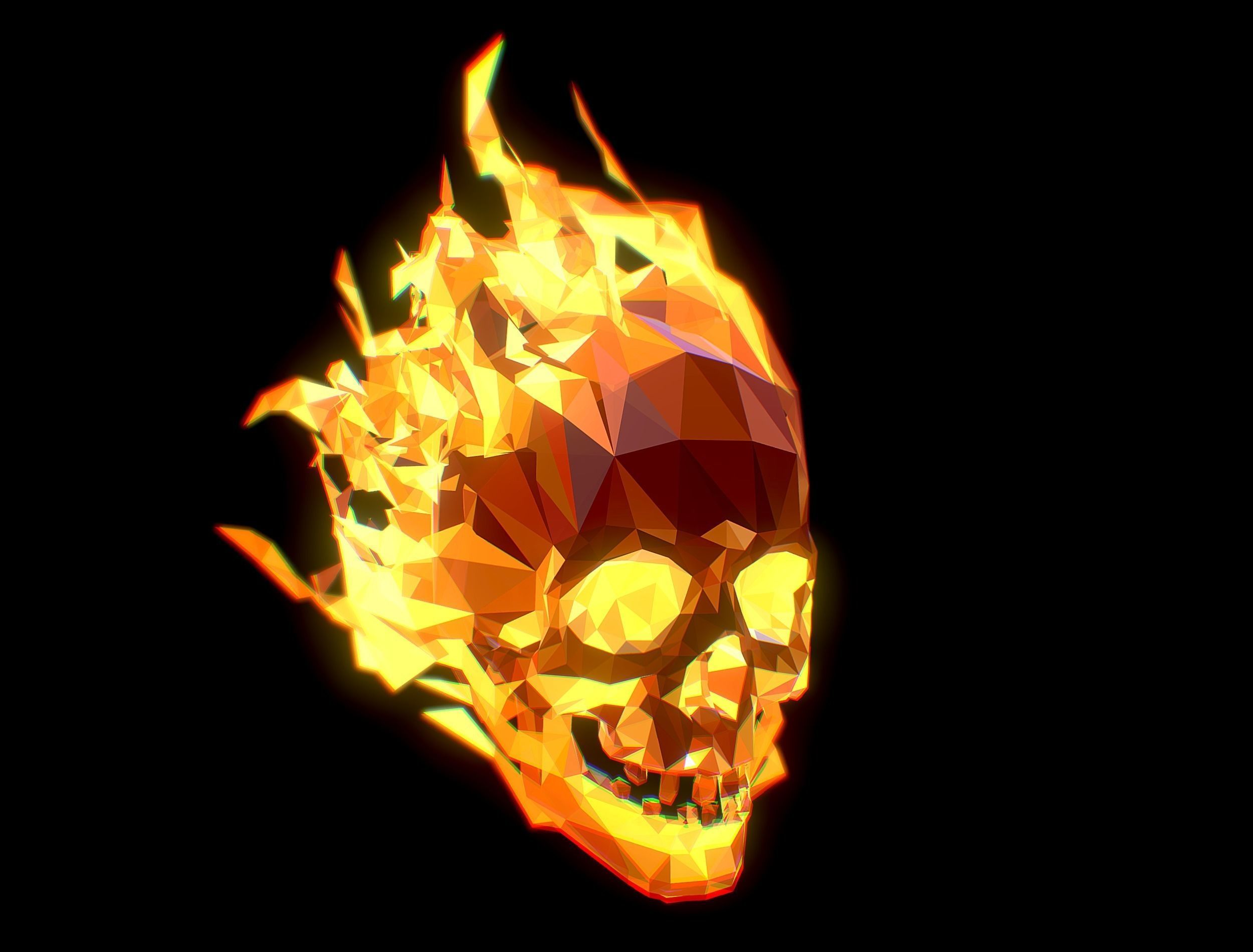 Animated Skull Low Poly Art Low-poly 3D model_6