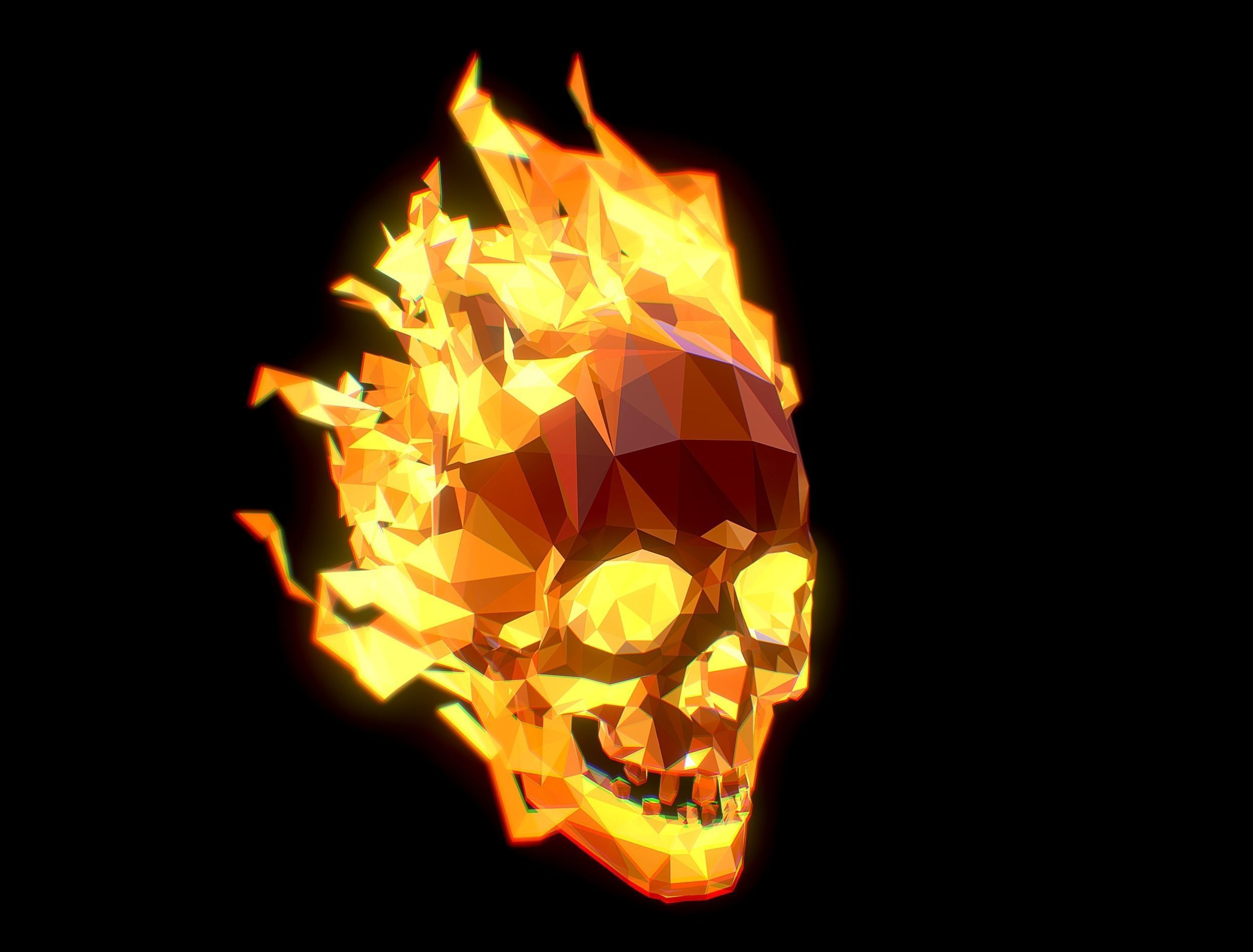 Animated Skull Low Poly Art Low-poly 3D model_4