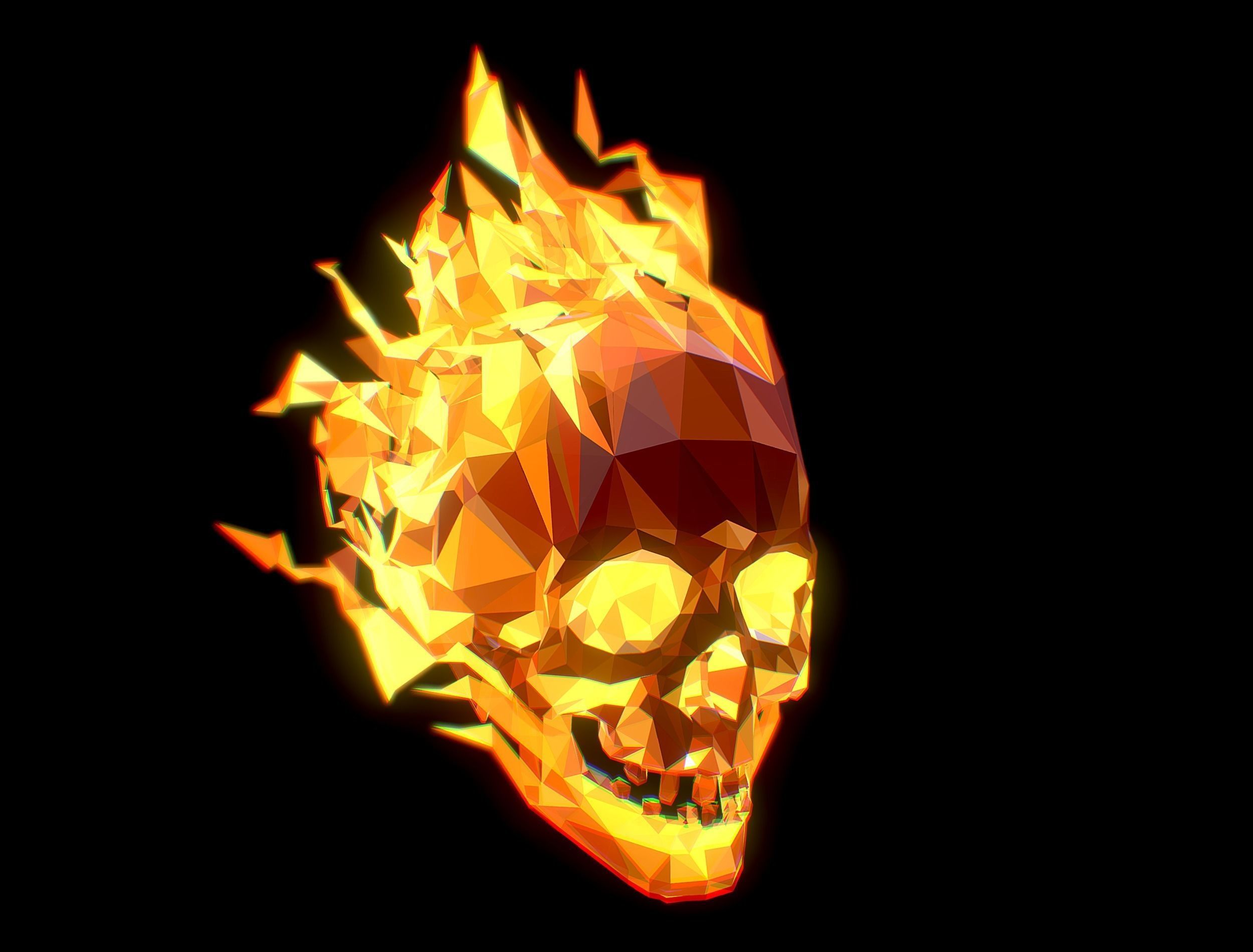 Animated Skull Low Poly Art Low-poly 3D model_11