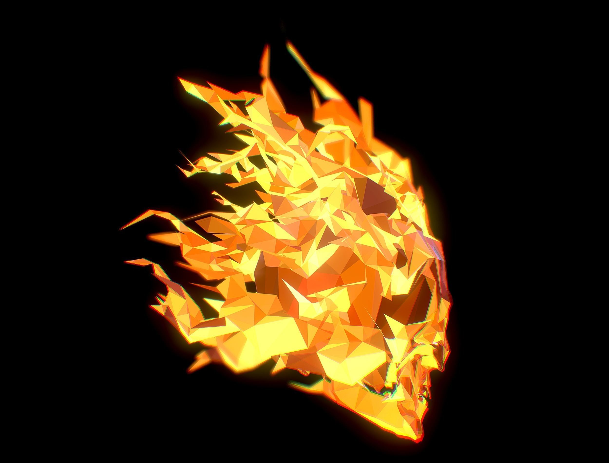 Animated Skull Low Poly Art Low-poly 3D model_17