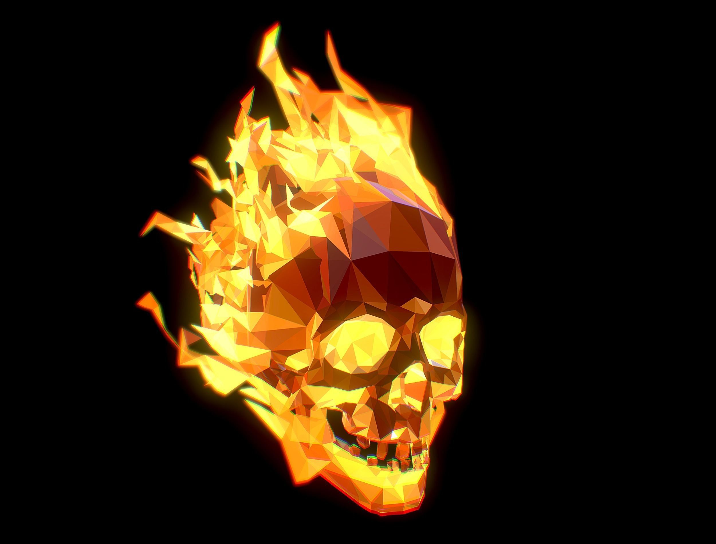 Animated Skull Low Poly Art Low-poly 3D model_5