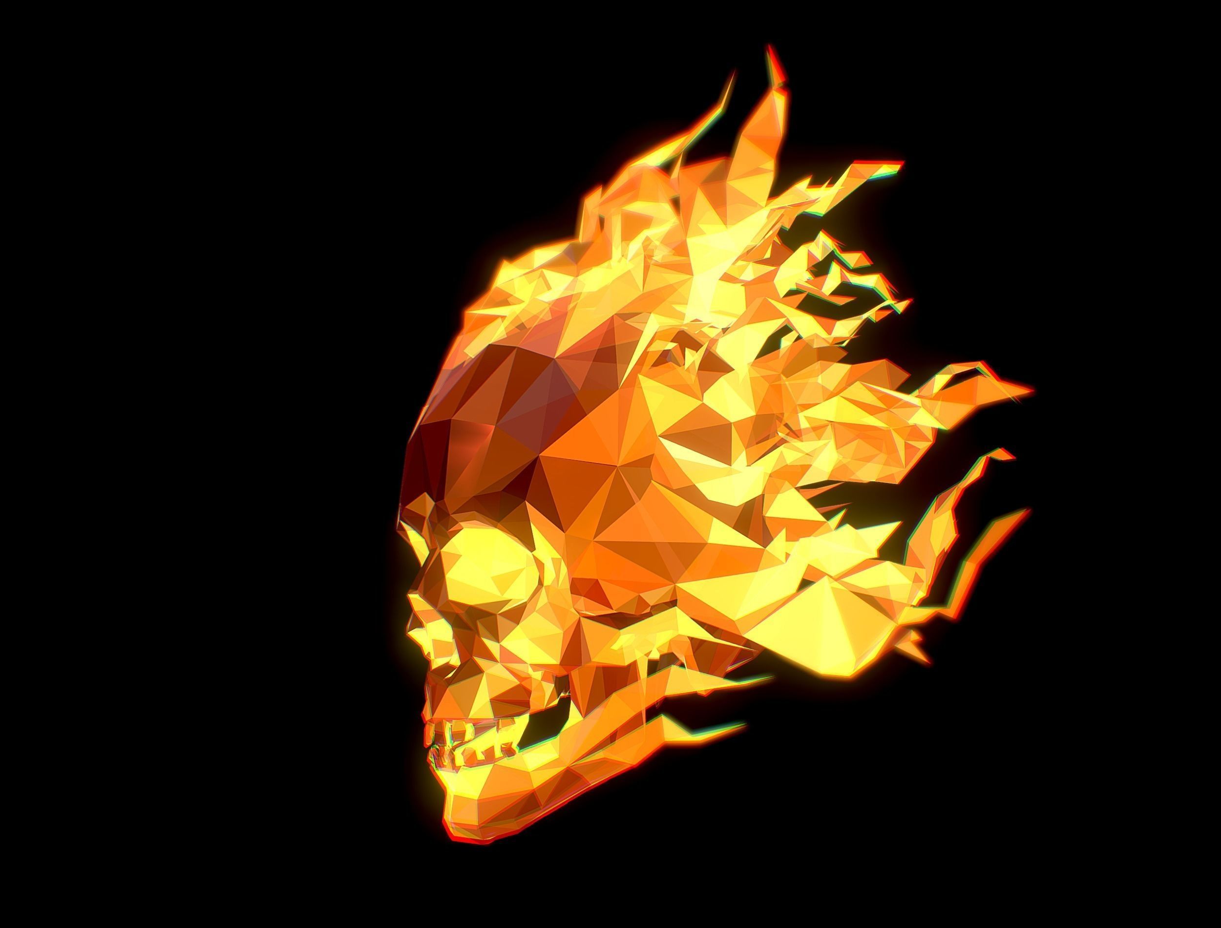 Animated Skull Low Poly Art Low-poly 3D model_22
