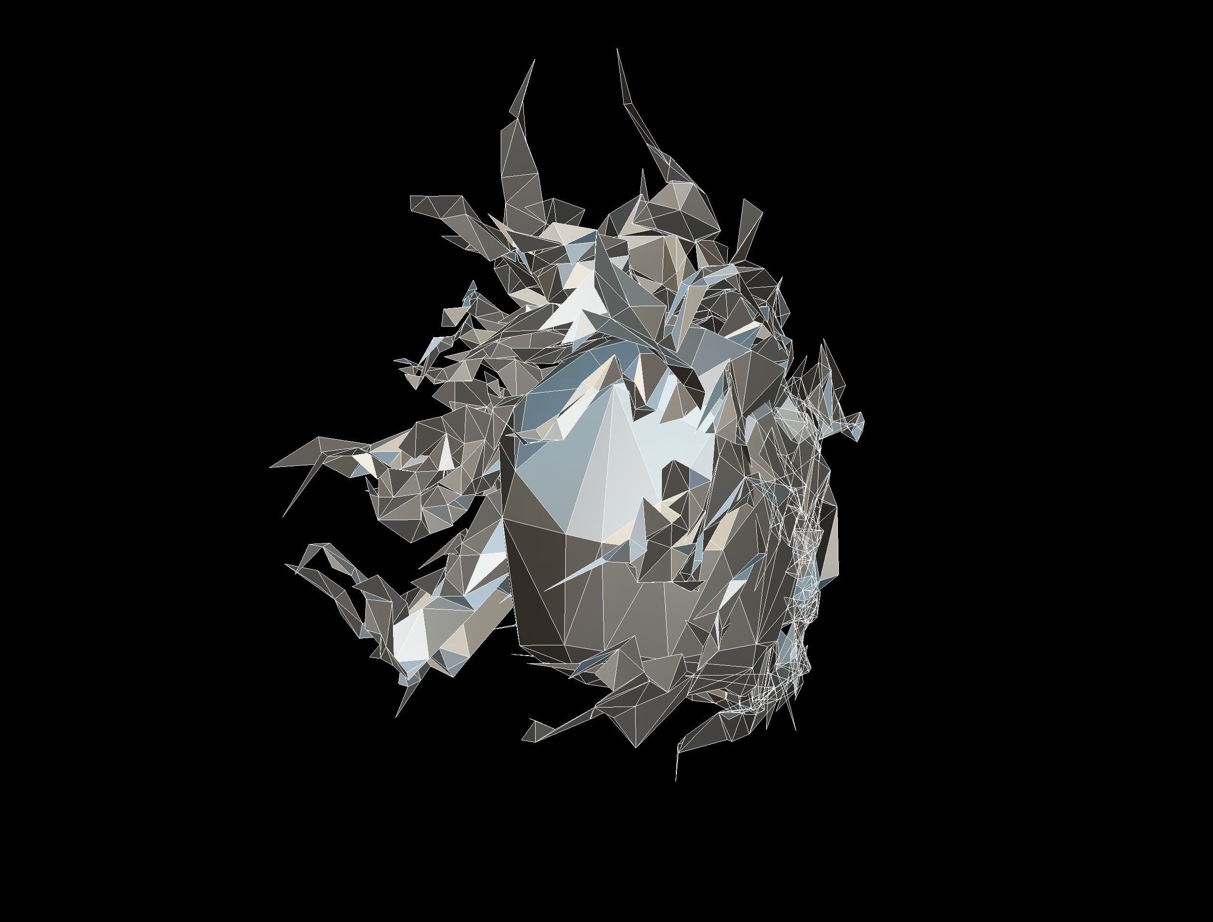 Animated Skull Low Poly Art Low-poly 3D model_30