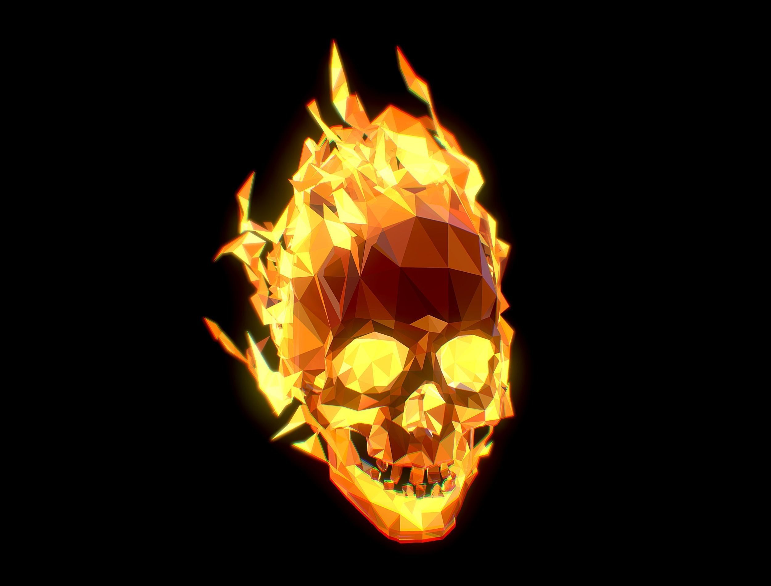 Animated Skull Low Poly Art Low-poly 3D model_24
