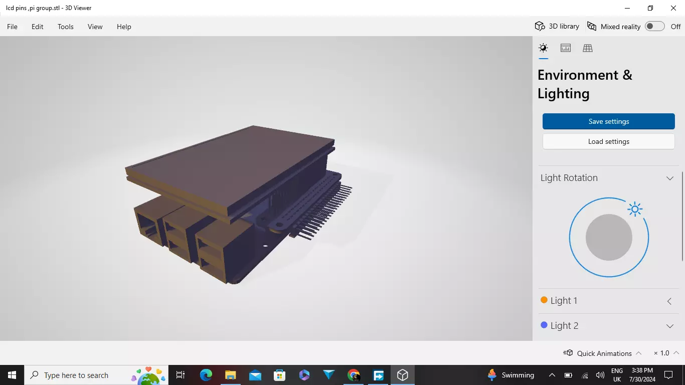 Touch Screen LCD Raspberry Pi Display in verticle attached 3D print model_0