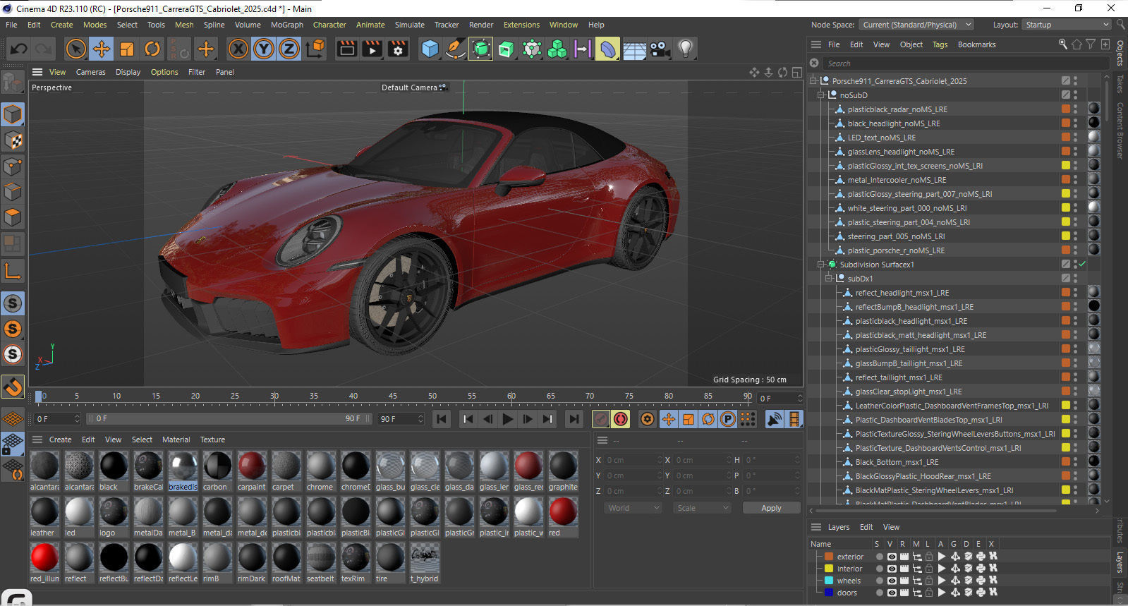 Porsche 911 Carrera GTS Cabriolet 2025 3D model_50