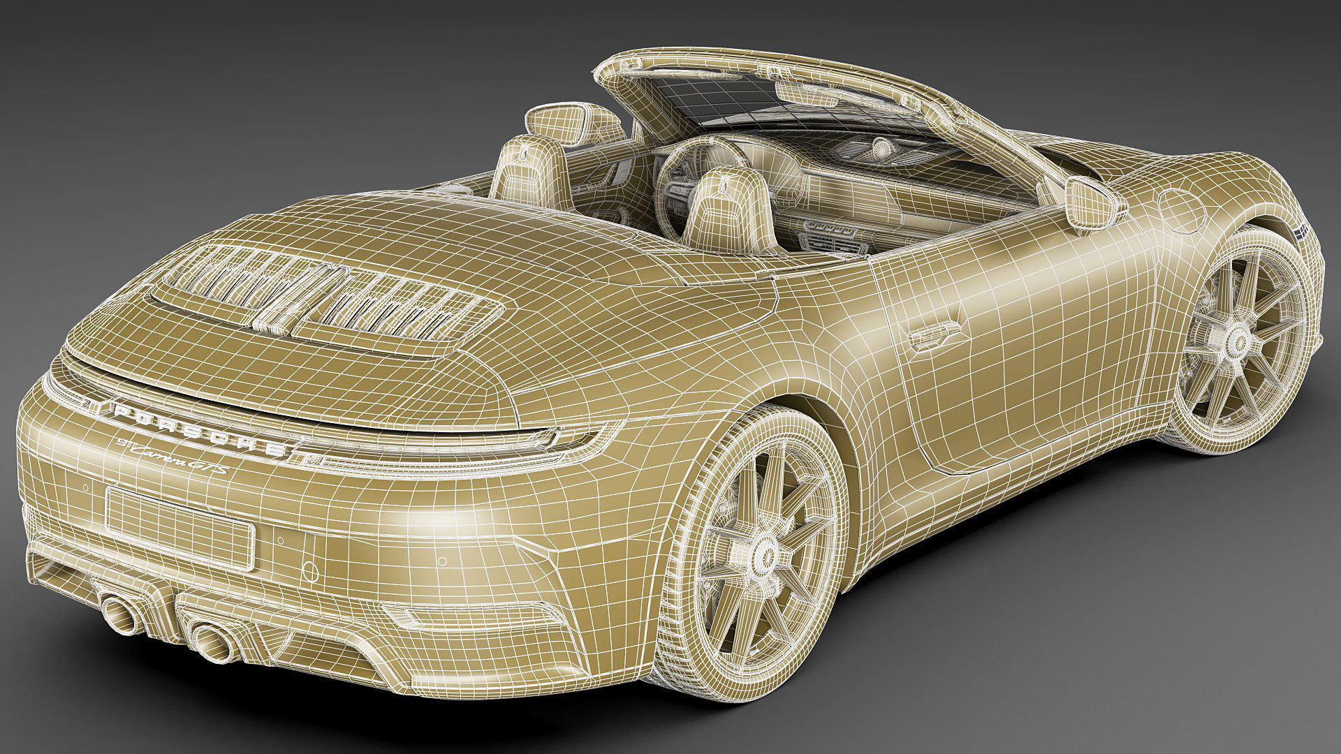 Porsche 911 Carrera GTS Cabriolet 2025 3D model_45