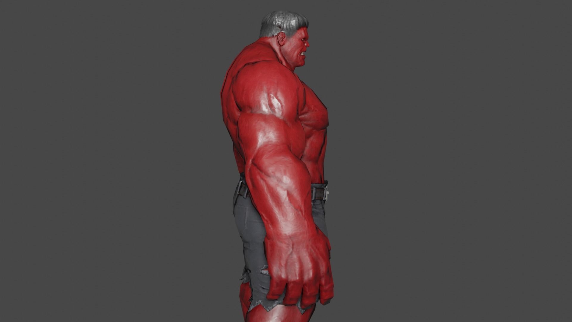 Red Hulk Low-poly 3D model_3