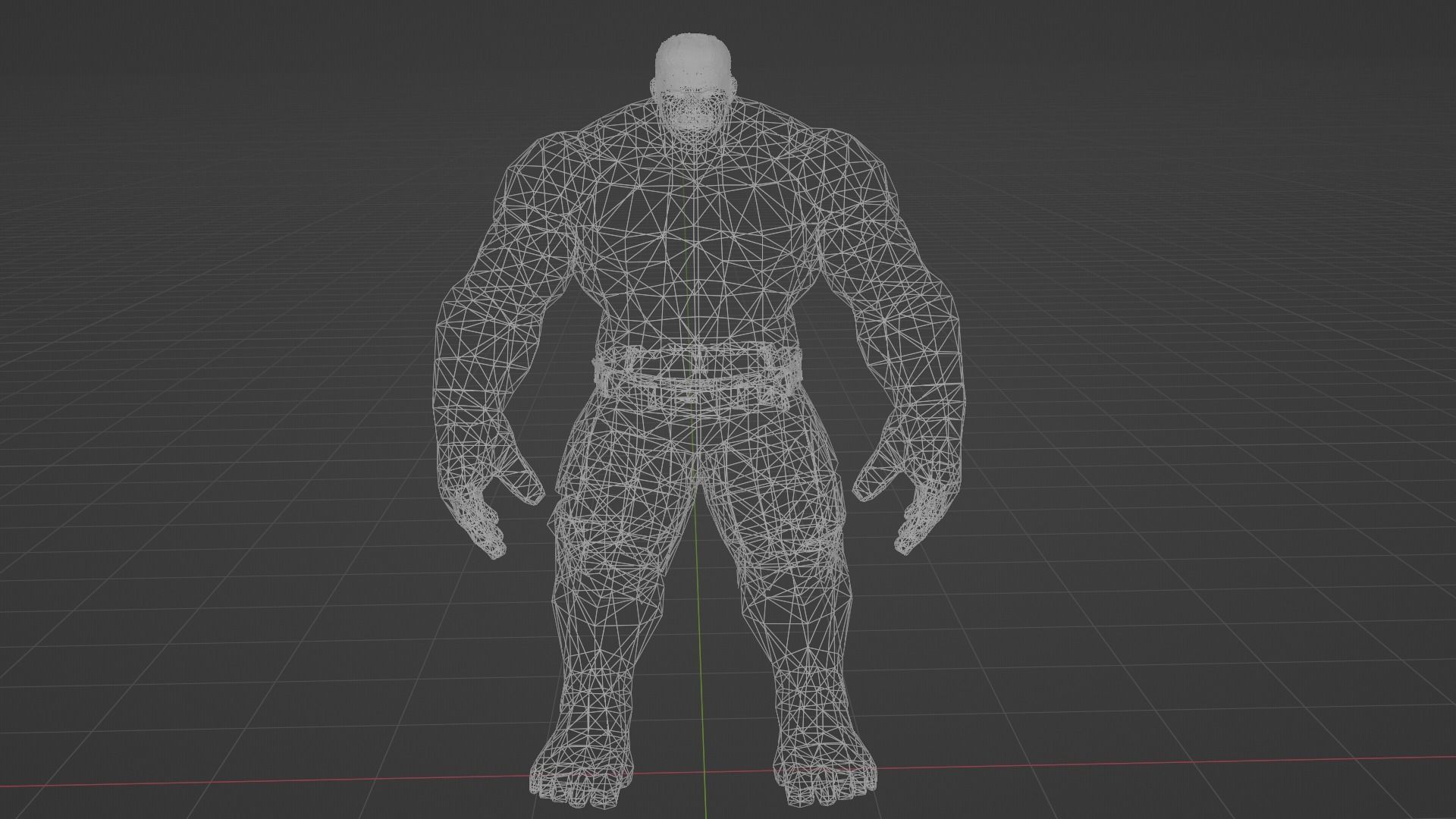 Red Hulk Low-poly 3D model_6