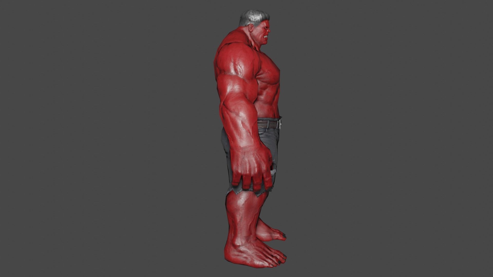 Red Hulk Low-poly 3D model_2