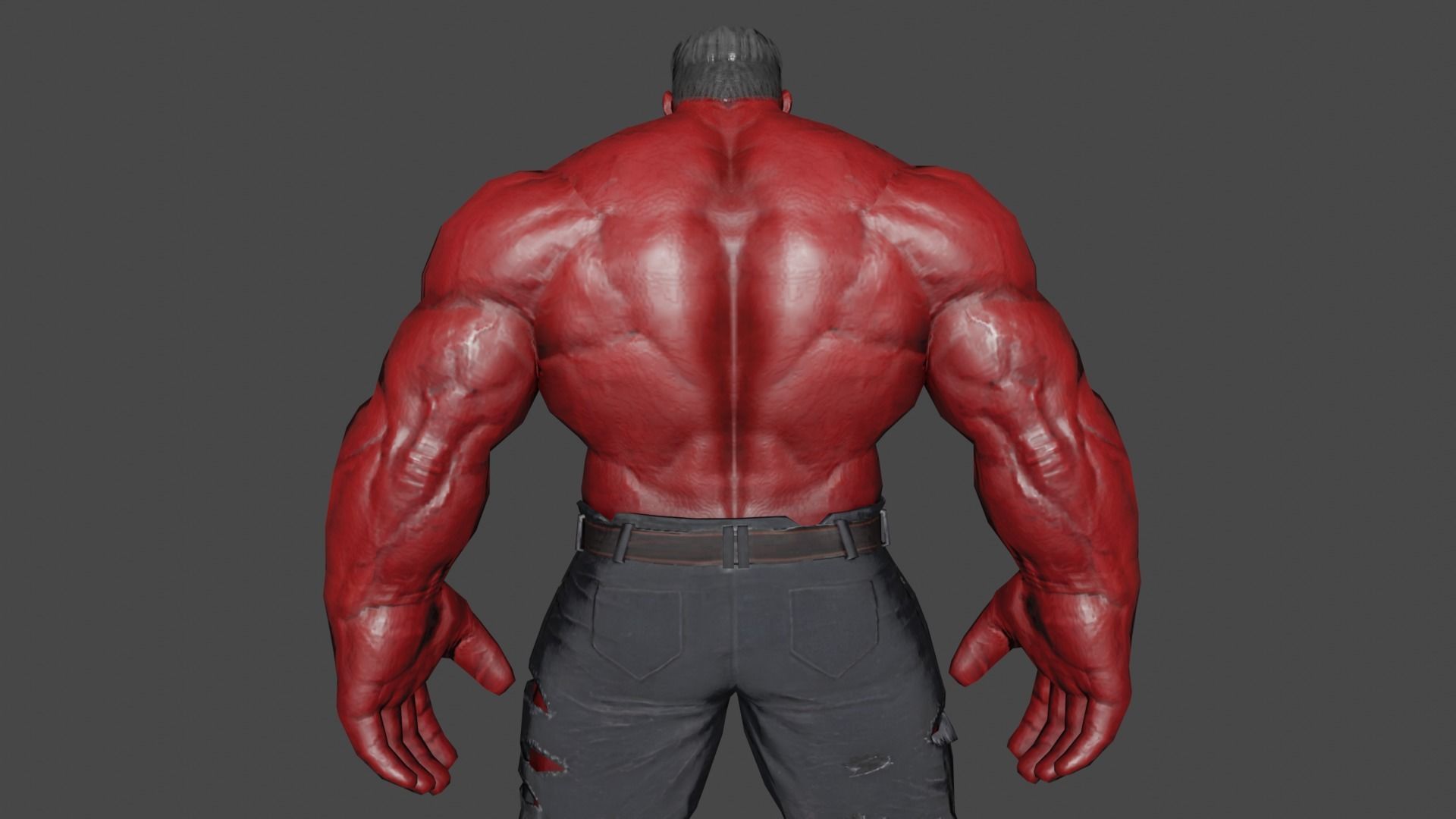Red Hulk Low-poly 3D model_5