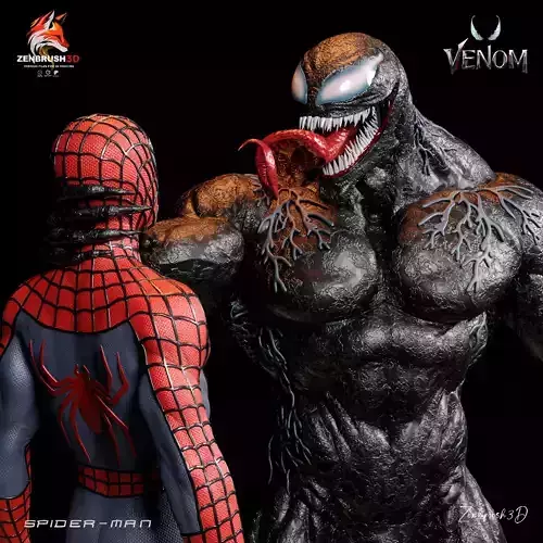 Venom vs Spiderman - Diorama - 3D PRINTING 3D print model