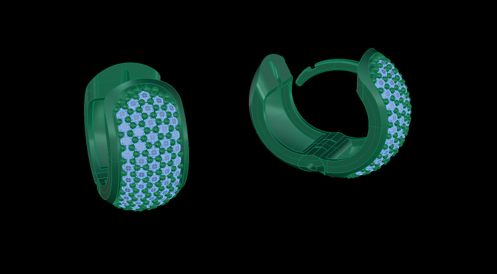 Huggie Clicker Hoop Earring with Diamonds 3D print model_5